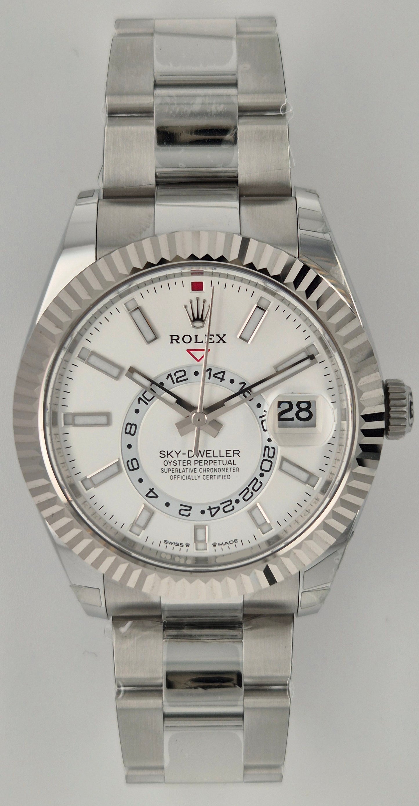 Rolex Sky-Dweller Oystersteel and White Dial 336934 front
