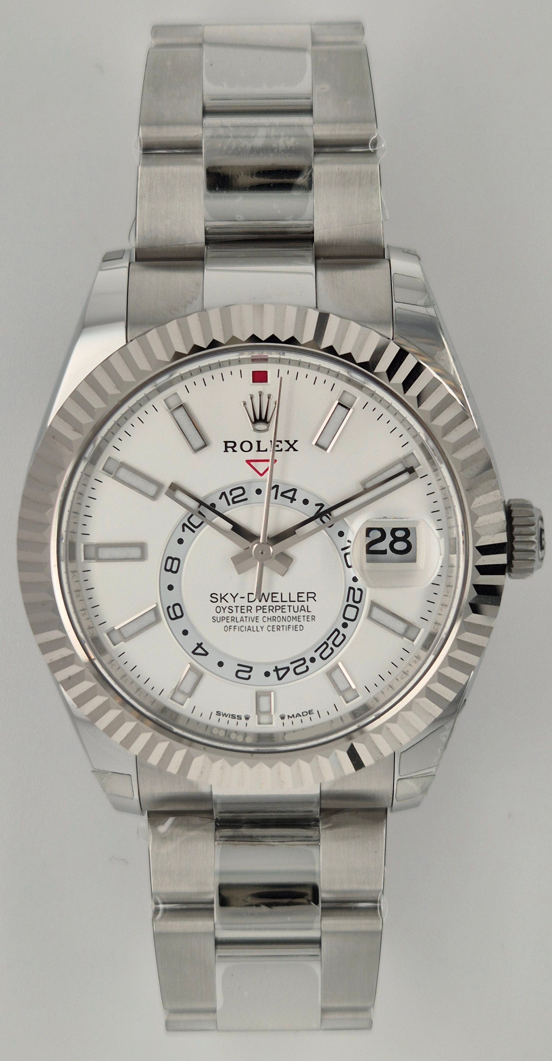 Rolex Sky-Dweller Oystersteel and White Dial 336934 front