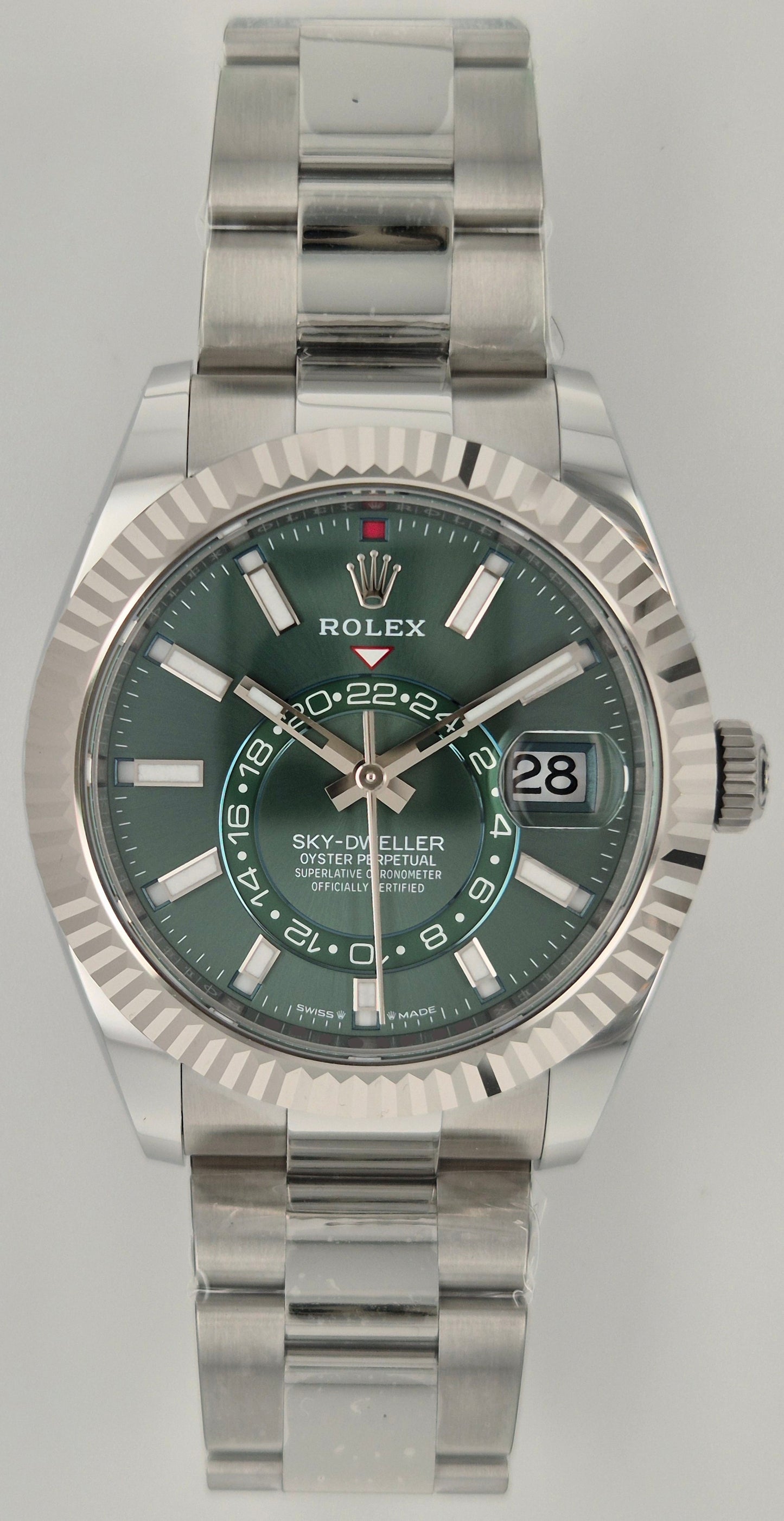 Rolex Sky-Dweller Mint Green Dial and Oystersteel 336934 front