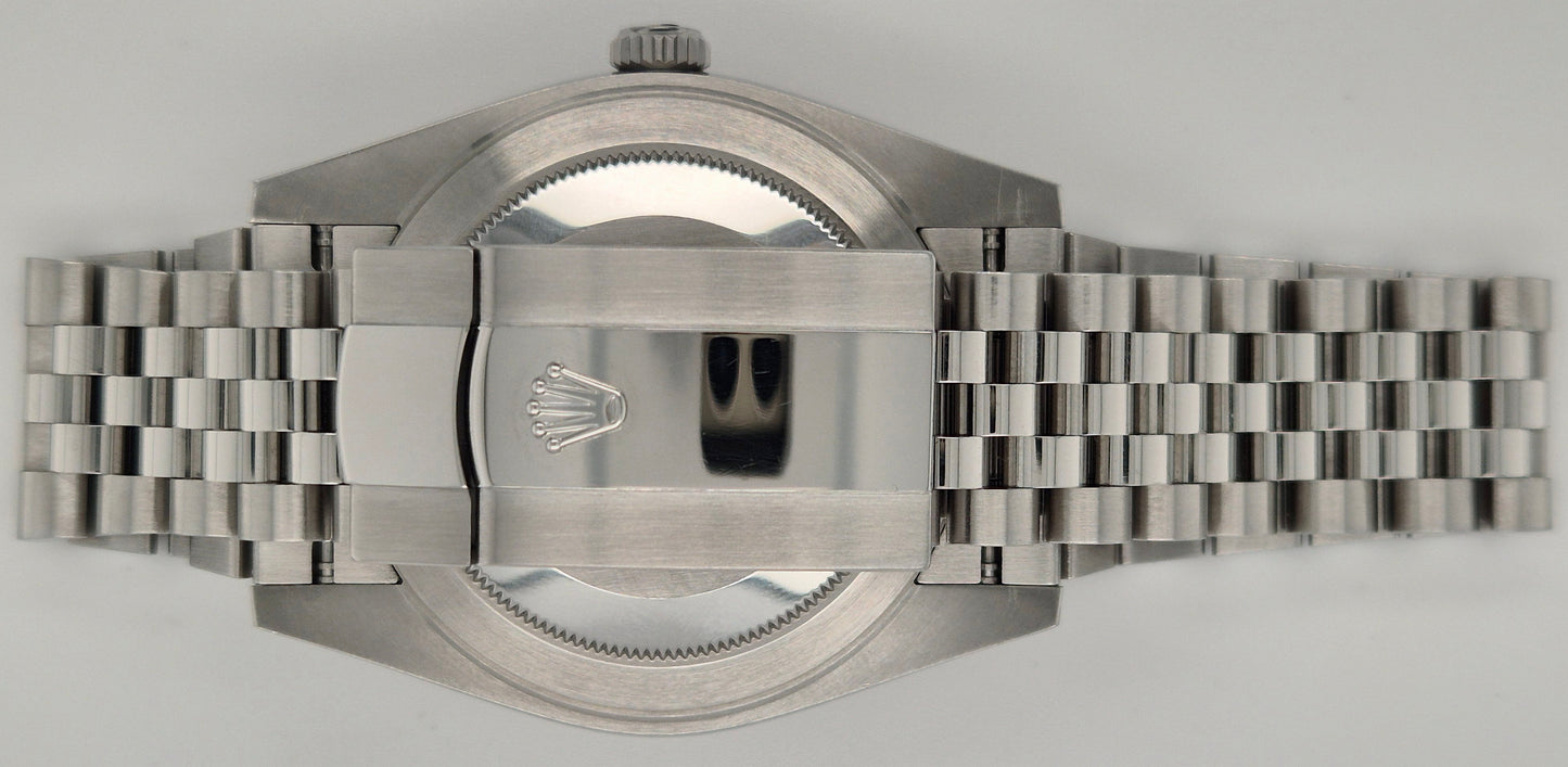 Rolex Datejust 41 Slate Diamond Dial Fluted Jubilee Steel 126334 clasp