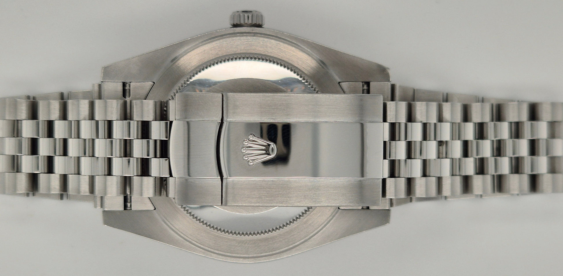 Rolex Datejust 41 Black Dial Fluted Bezel Jubilee Stainless Steel 126334 clasp