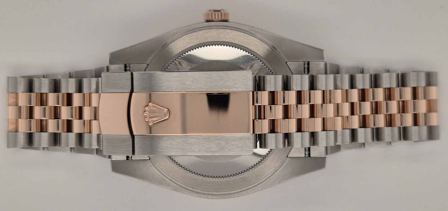 Rolex Datejust 41 Chocolate Jubilee 18k Two Tone Rose Gold Steel 126331 clasp