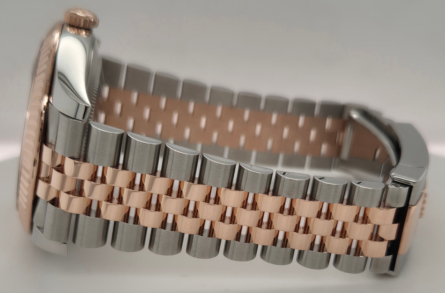 Rolex Datejust 41 Chocolate Jubilee 18k Two Tone Rose Gold Steel 126331 side left