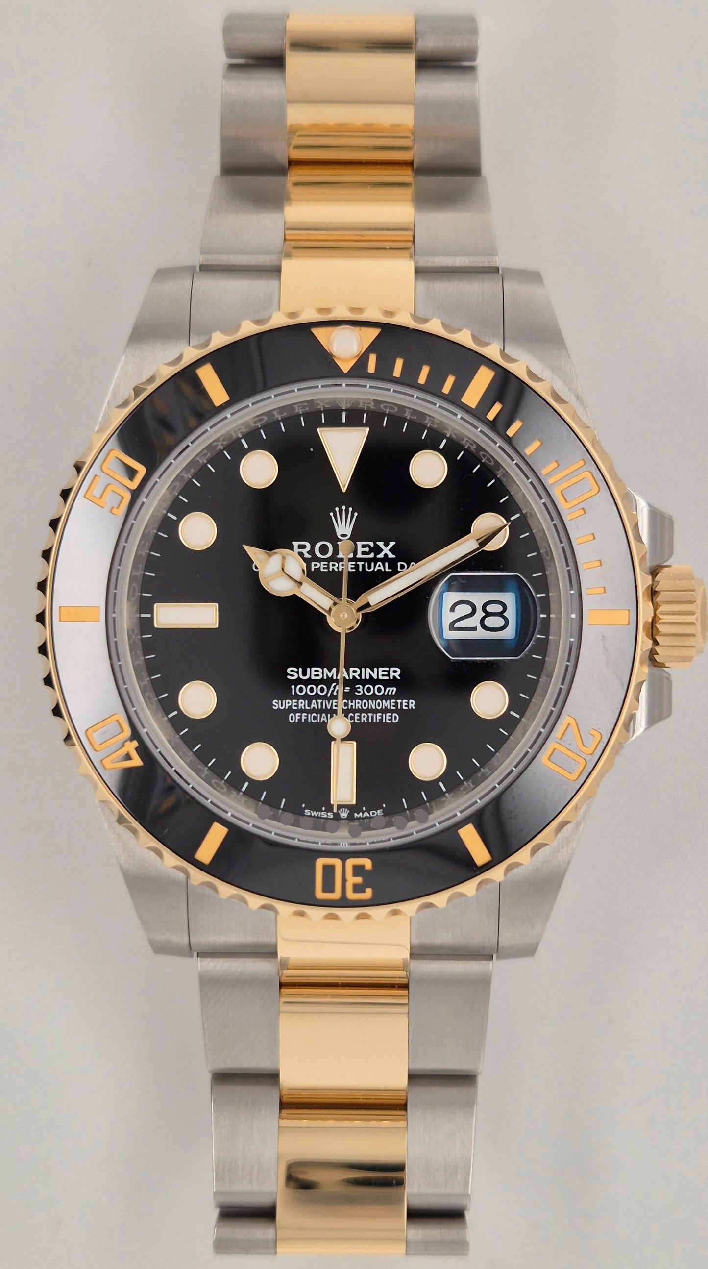 Rolex Submariner Date "Blacksy" Black Dial Two Tone Yellow Gold Black Ceramic 126613LN front