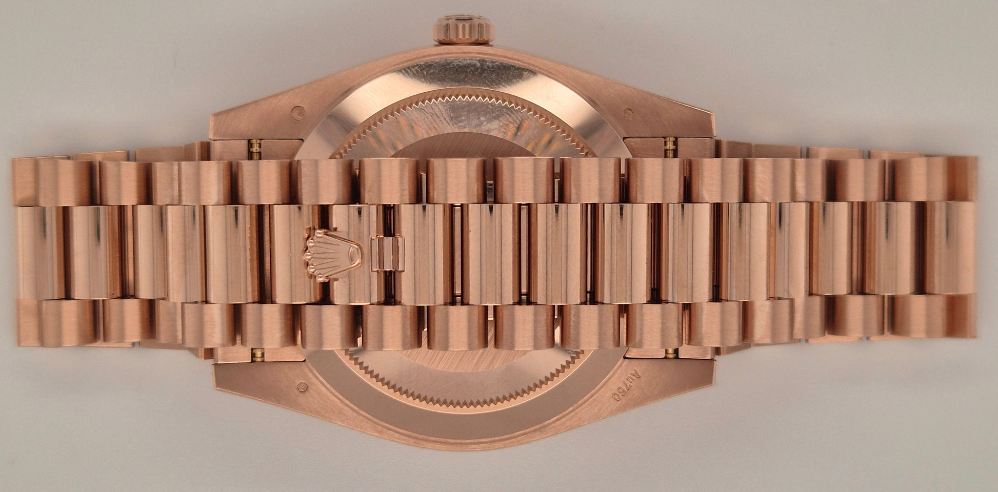 Rolex Day-Date 40 Olive Green Roman Everose Gold 228235 60th Anniversary clasp