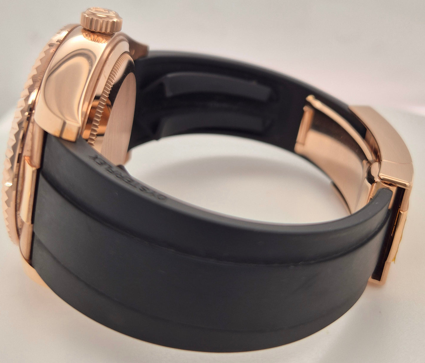 Rolex Sky-Dweller Rose Gold White Dial Oysterflex 326235 side left