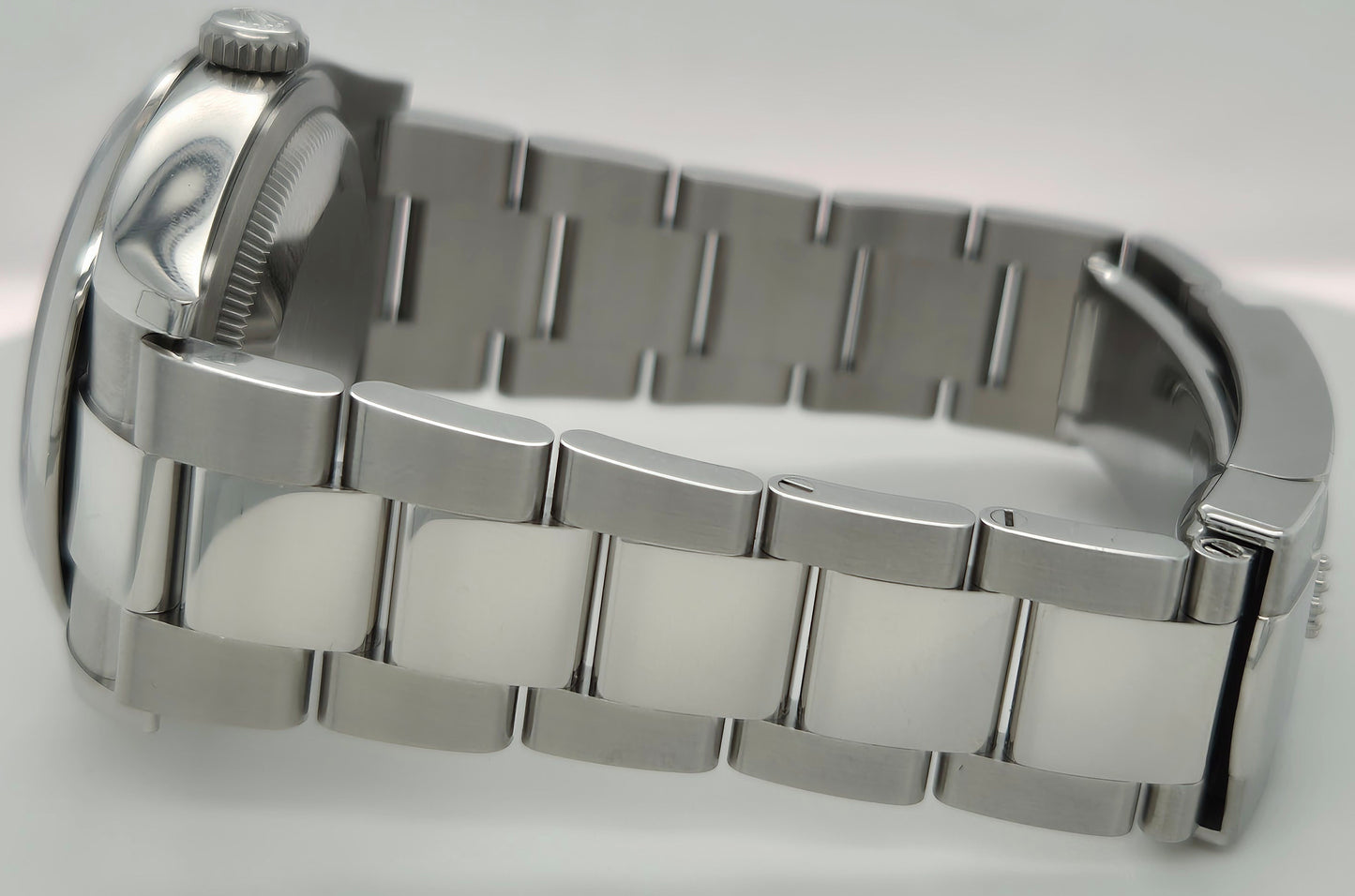Rolex Datejust 36 Stainless Steel Smooth Silver Index Dial "Silver Sticks" Oyster 126200 side left