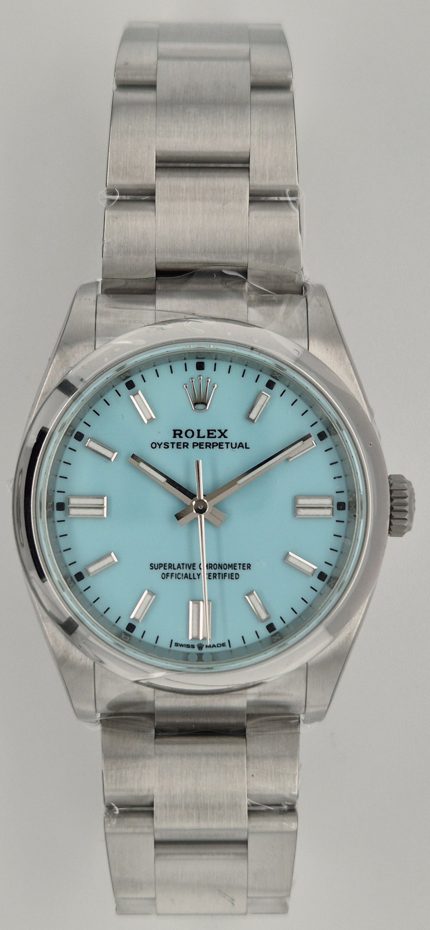 Rolex Oyster Perpetual 36 Tiffany Blue Dial 126000 front