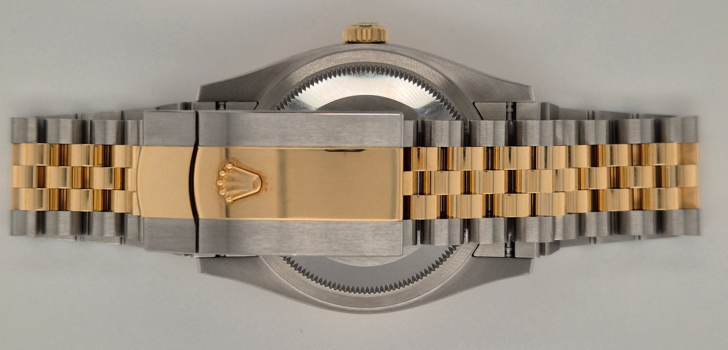 Rolex Datejust 36 Champagne Dial Two Tone Yellow Gold Fluted 126233 clasp