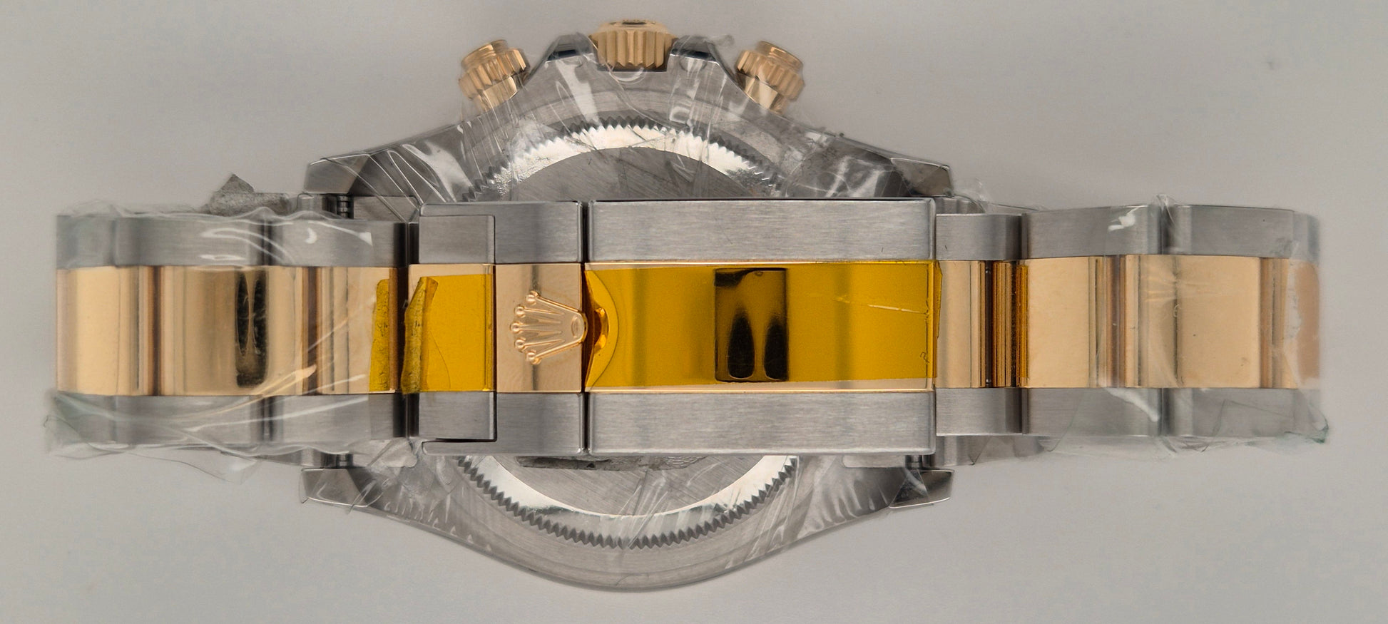 Rolex Daytona Cosmograph Two Tone Yellow Gold Black Dial 116503 clasp