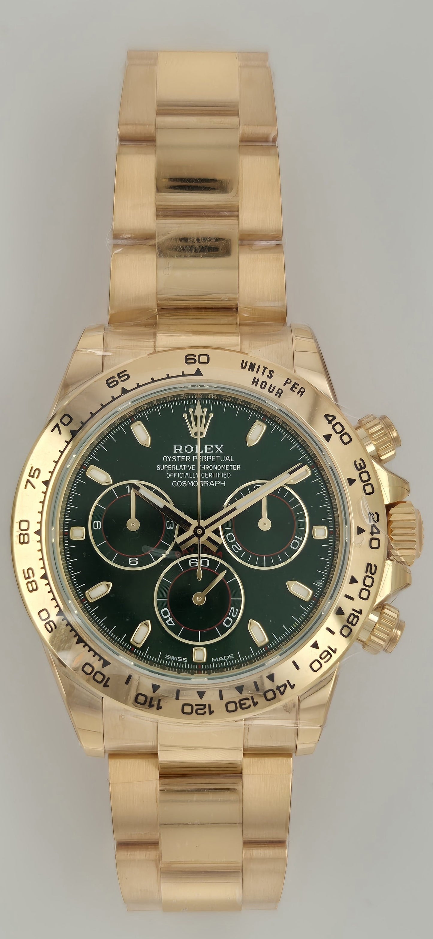 Rolex Daytona “John Mayer” Yellow Gold Green Dial 116508 front