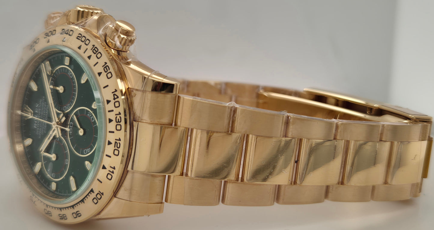 Rolex Daytona “John Mayer” Yellow Gold Green Dial 116508 side left