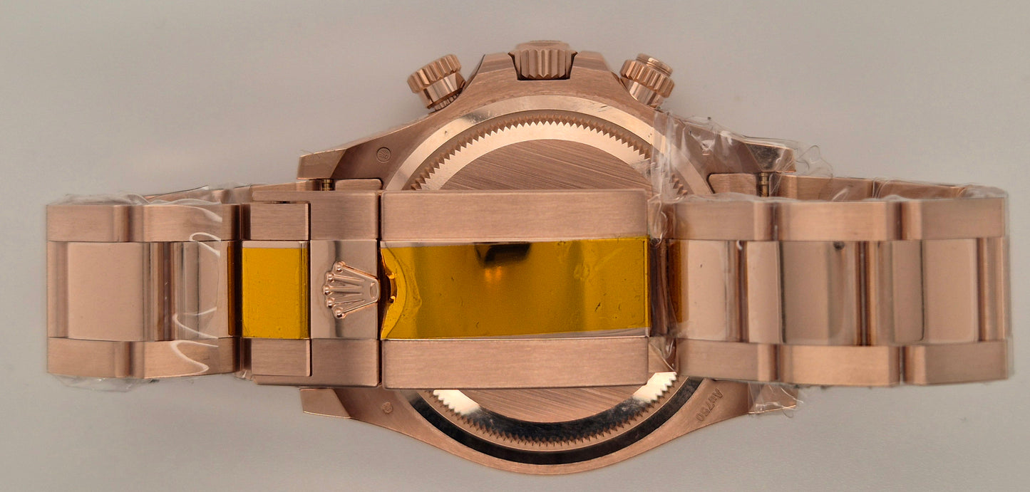 Rolex Daytona Black 18ct Rose Gold Oyster 126505 clasp
