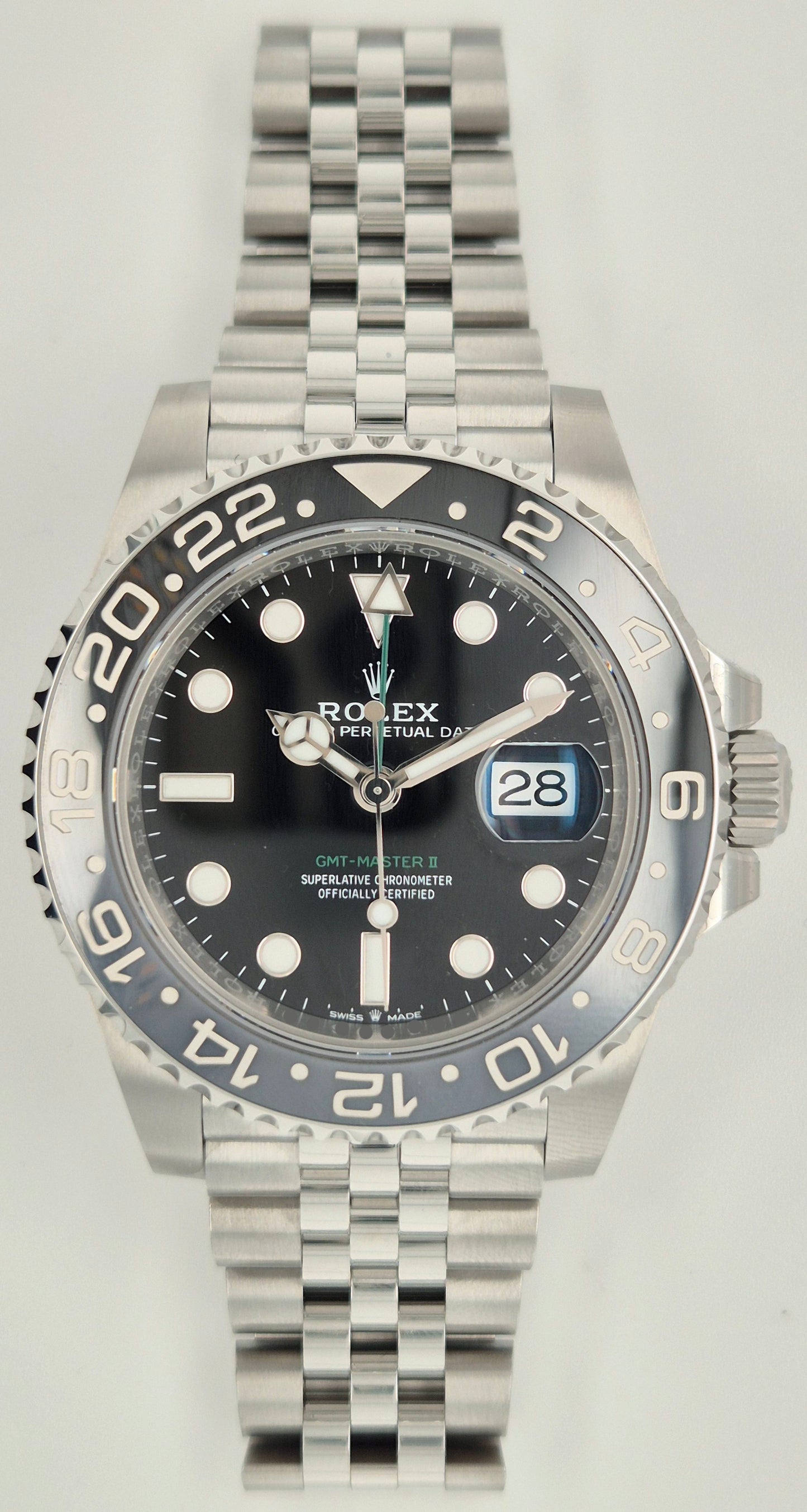Rolex GMT-Master II Bruce Wayne Ceramic 126710GRNR front