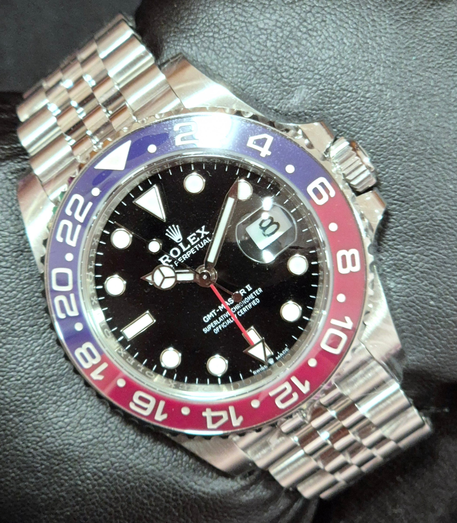 Rolex GMT-Master II Pepsi Jubilee 126710BLRO front left