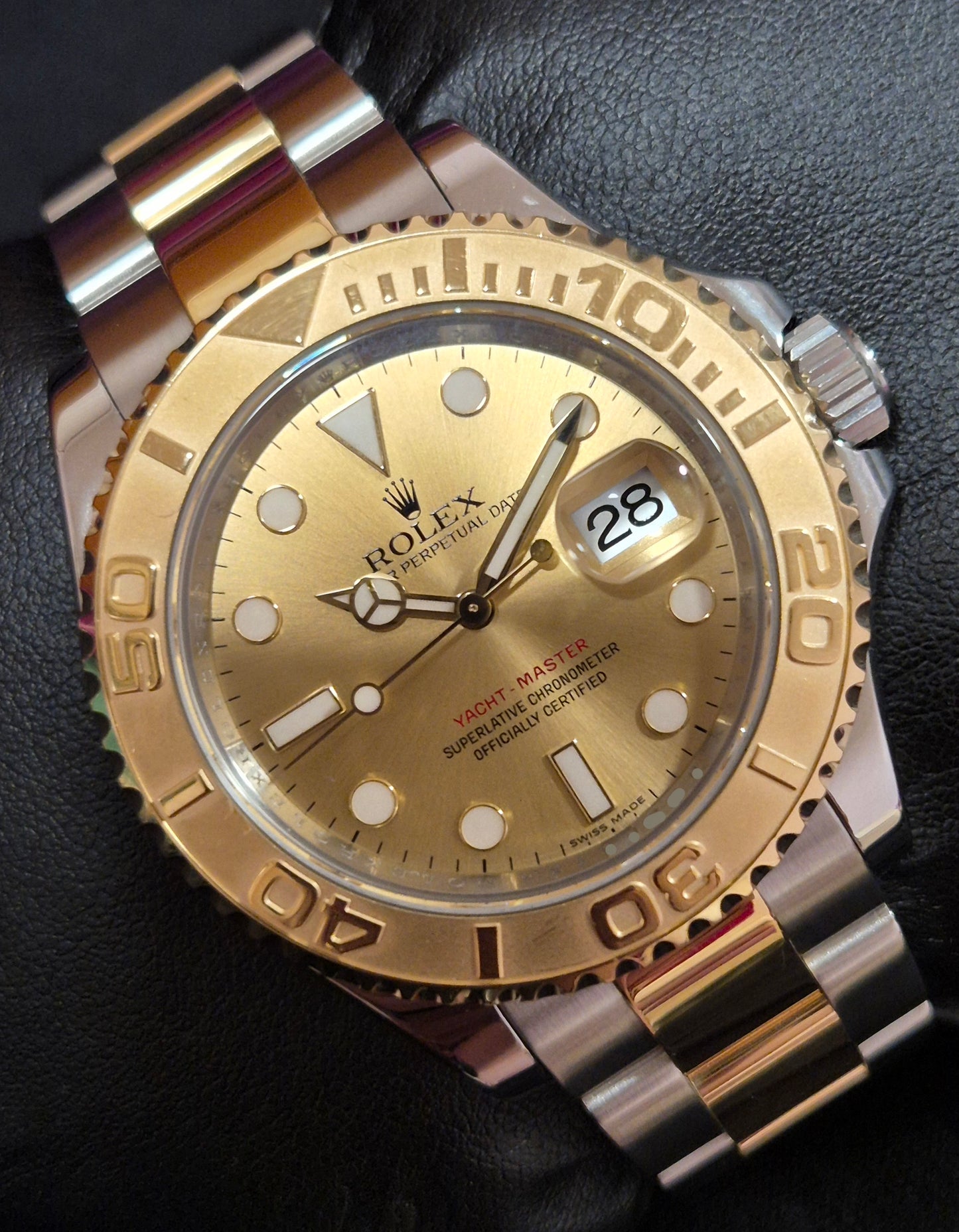Rolex Yacht-Master 40 Two Tone Yellow Gold with Champagne Dial 16623 front left