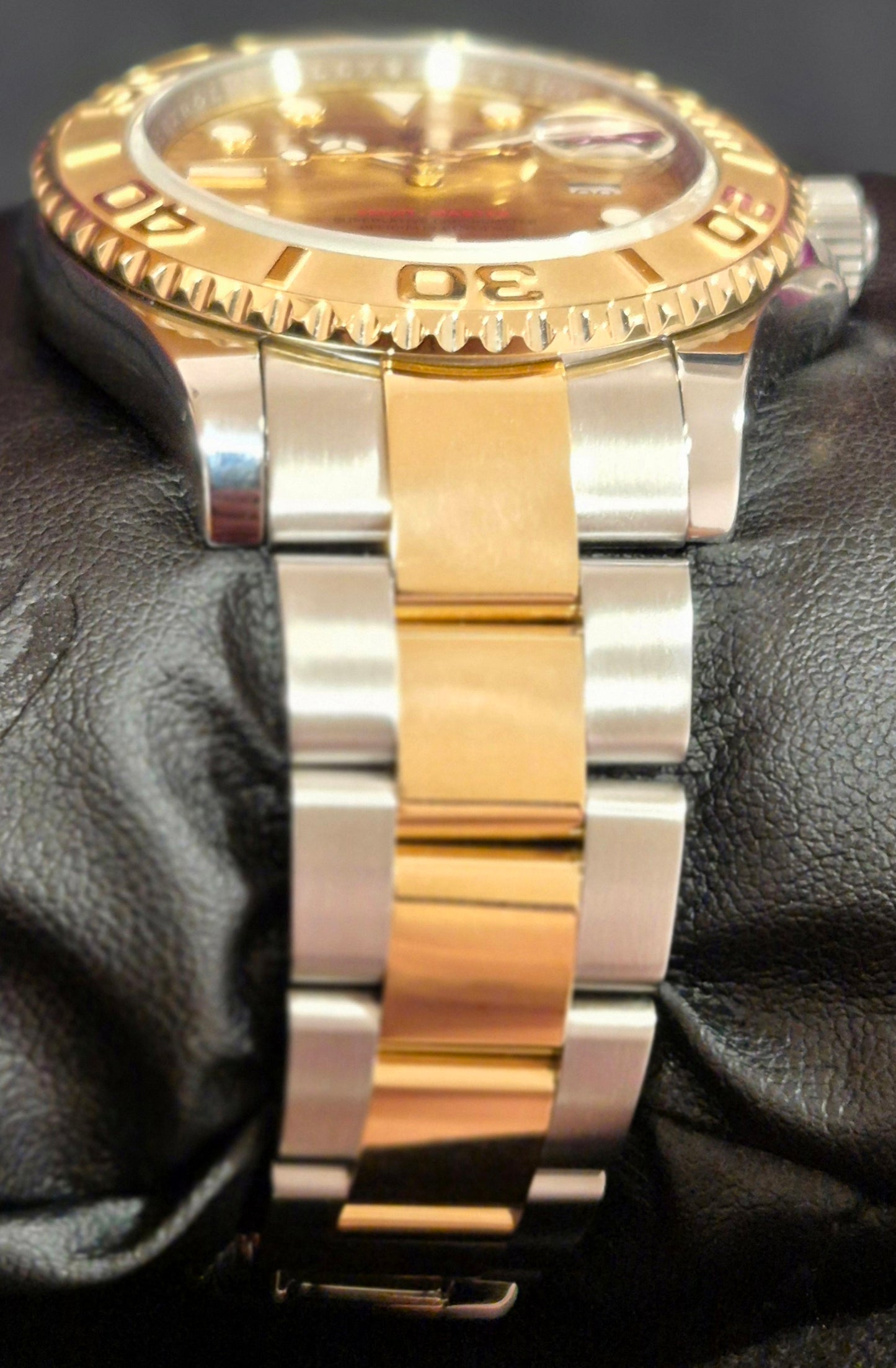 Rolex Yacht-Master 40 Two Tone Yellow Gold with Champagne Dial 16623 front bracelet