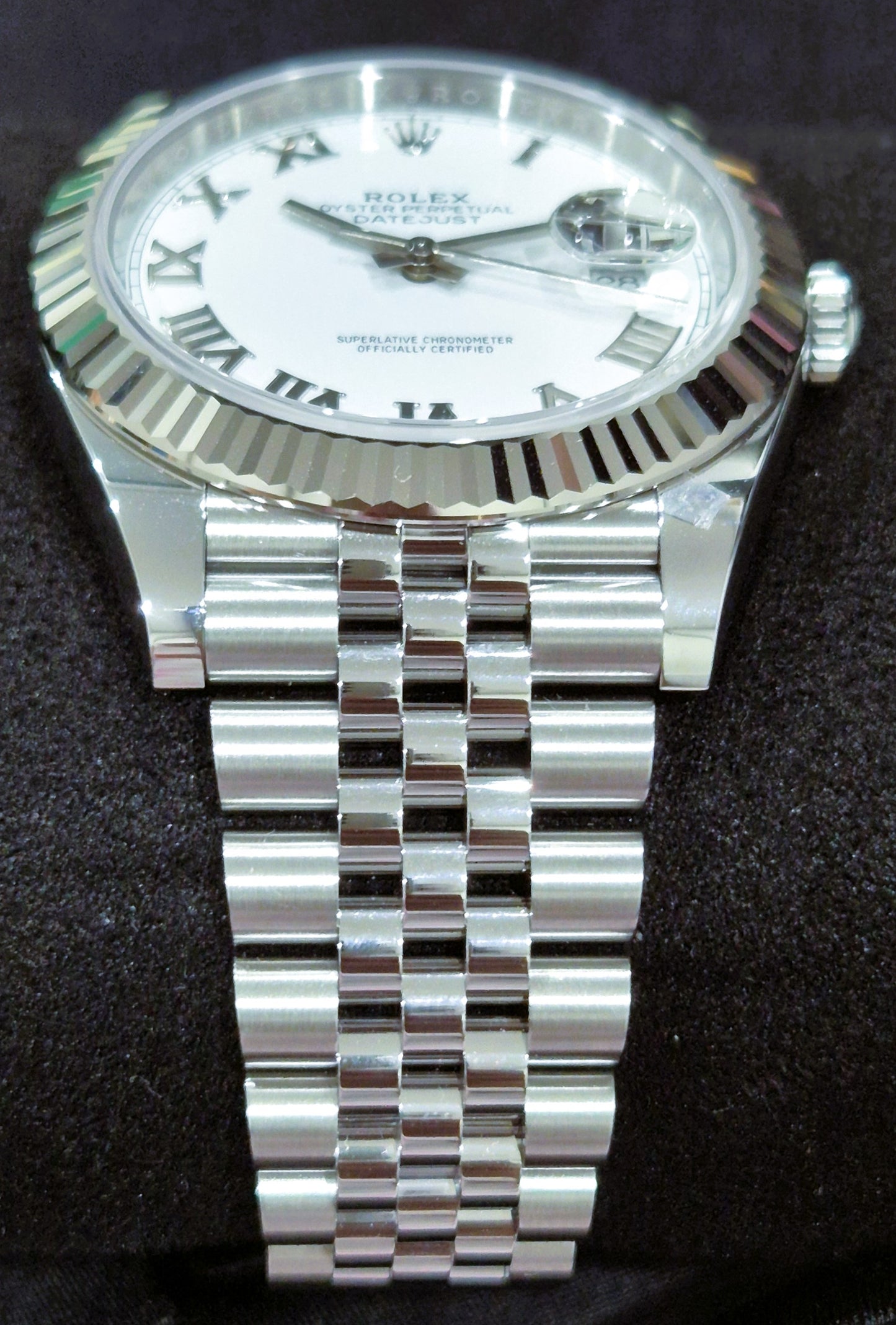 Rolex Datejust 41 White Roman Dial Jubilee 126334 bracelet