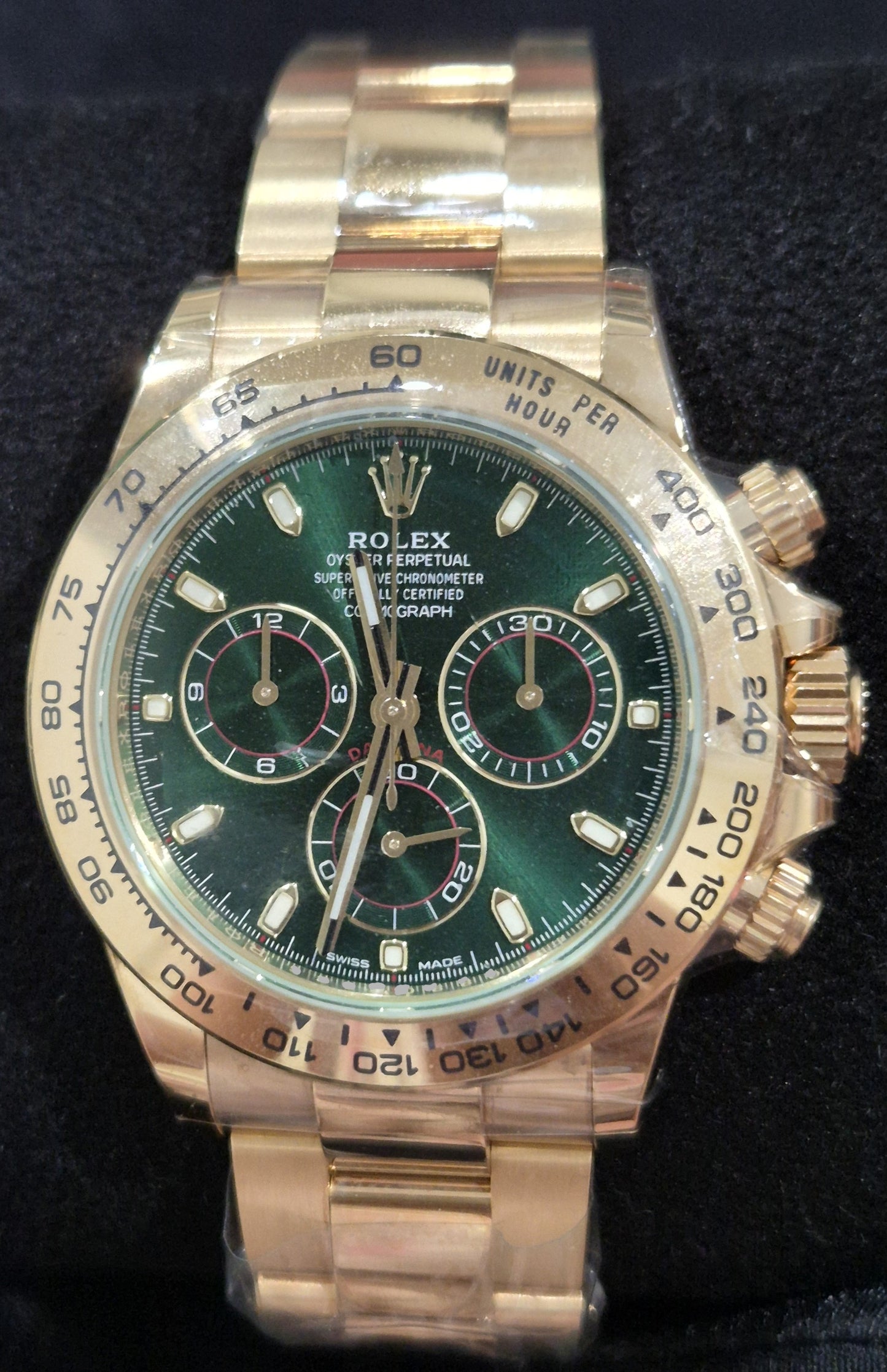 Rolex Daytona “John Mayer” Yellow Gold Green Dial 116508 front
