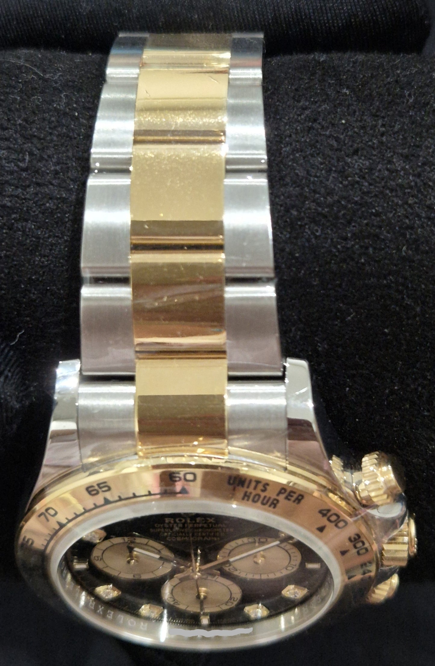 Rolex Daytona Two Tone Yellow Gold Black Diamond Dial 126503 bracelet 2