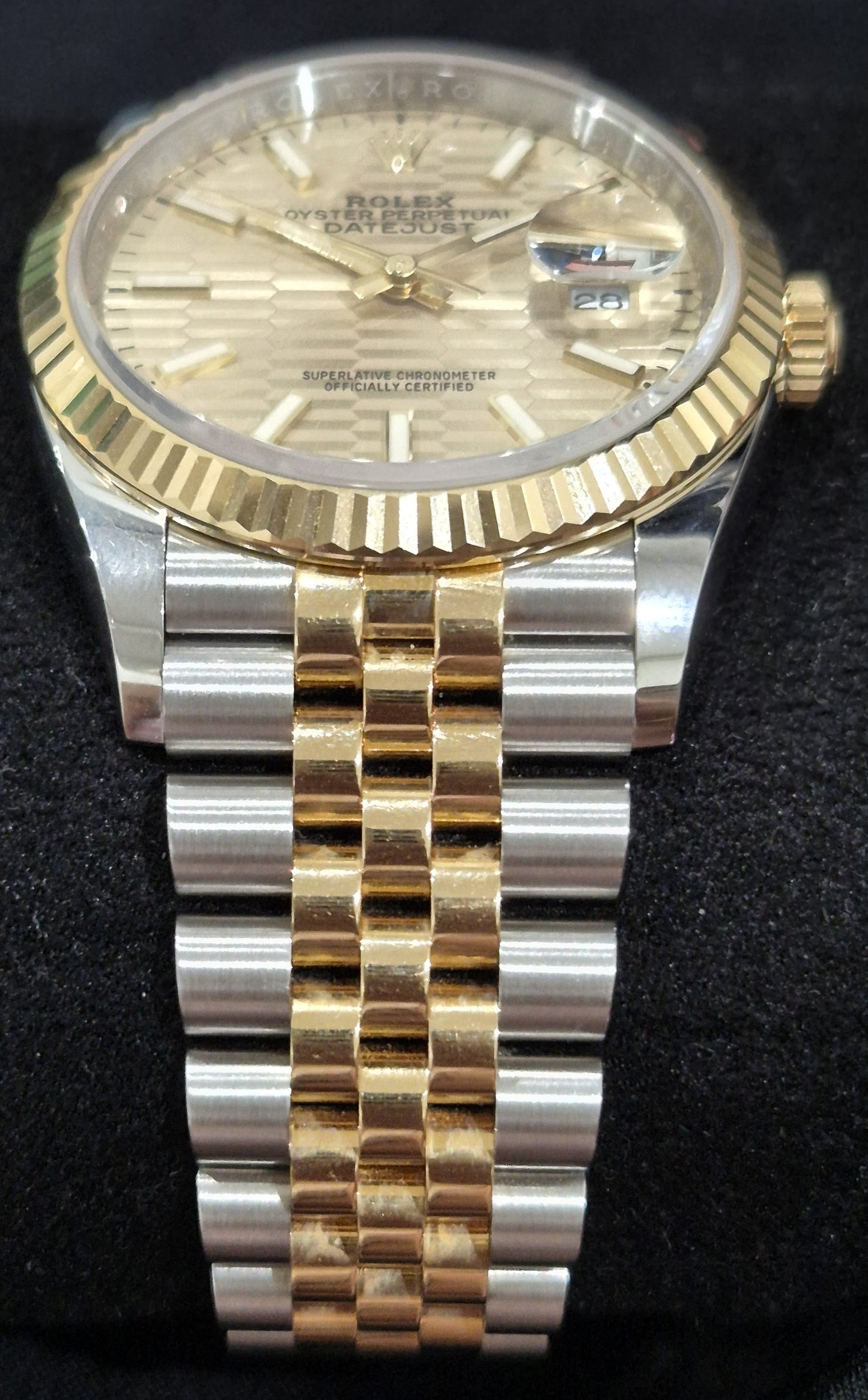 Rolex Datejust 36 Two Tone Yellow Gold 'Sticks' Motif Dial 126233 bracelet