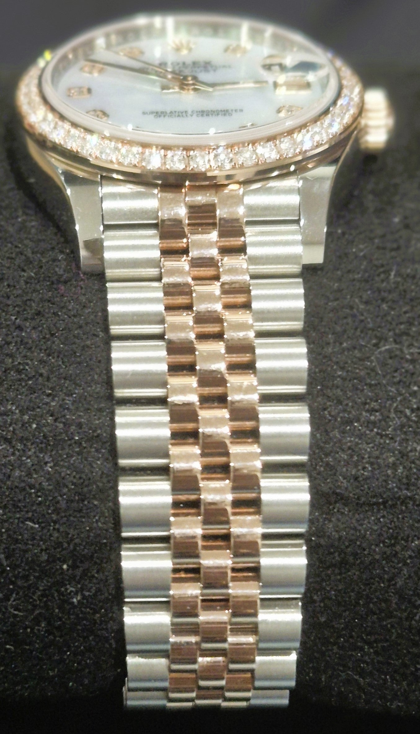 Rolex Datejust 31 "MOP" Mother of Pearl Dial with Factory-Set Diamond Bezel 278381RBR bracelet