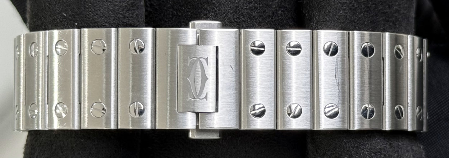 Cartier Santos De Cartier Medium Model Diamond Blue Steel W4SA0006 clasp