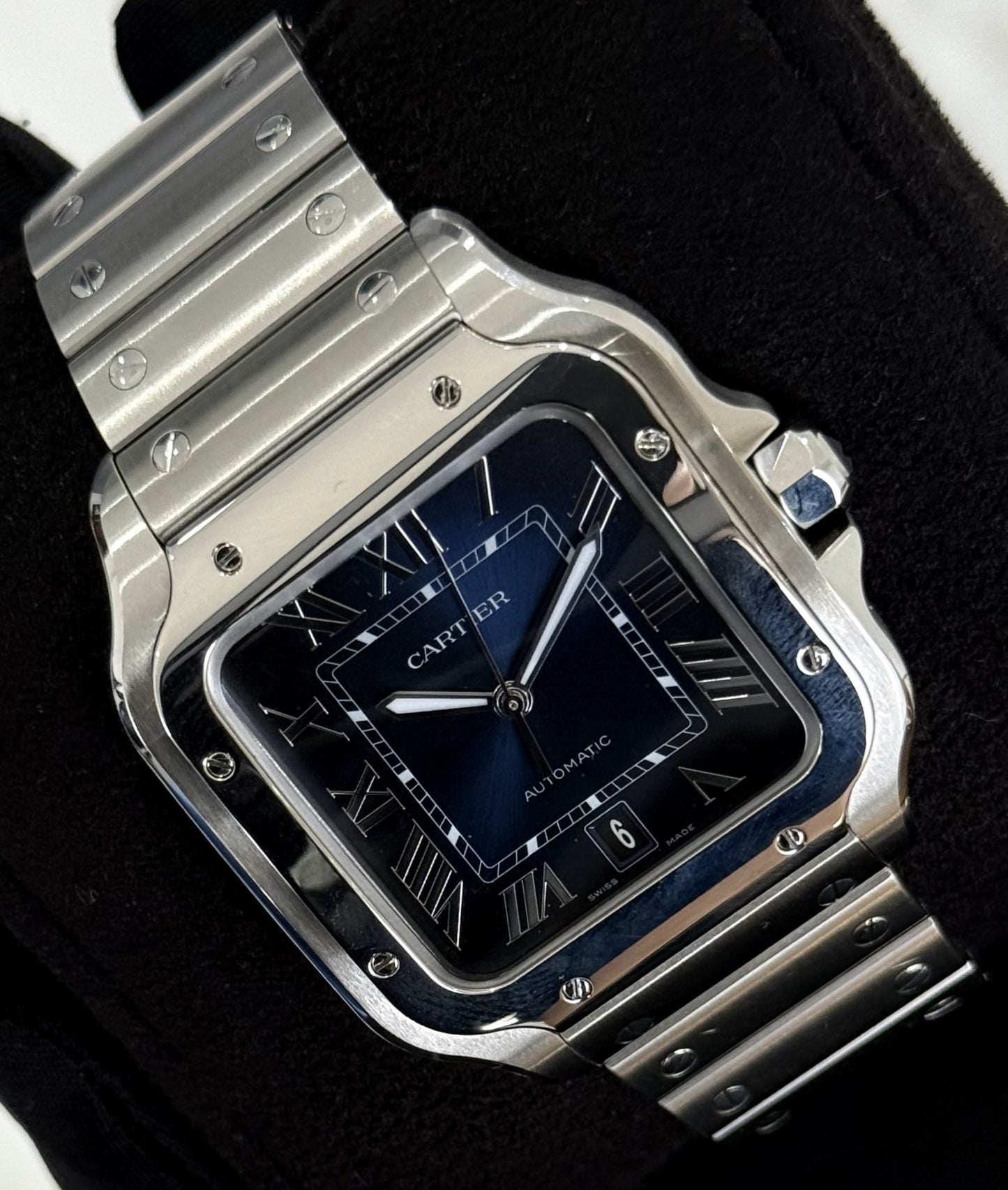 Cartier Santos De Cartier Large Size Blue Dial WSSA0030 front left