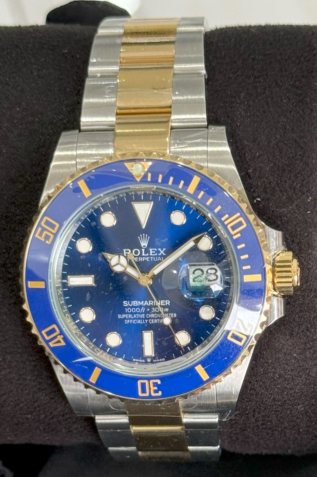 Rolex Submariner Date "Bluesy" Ceramic Gold & Steel 126613LB front