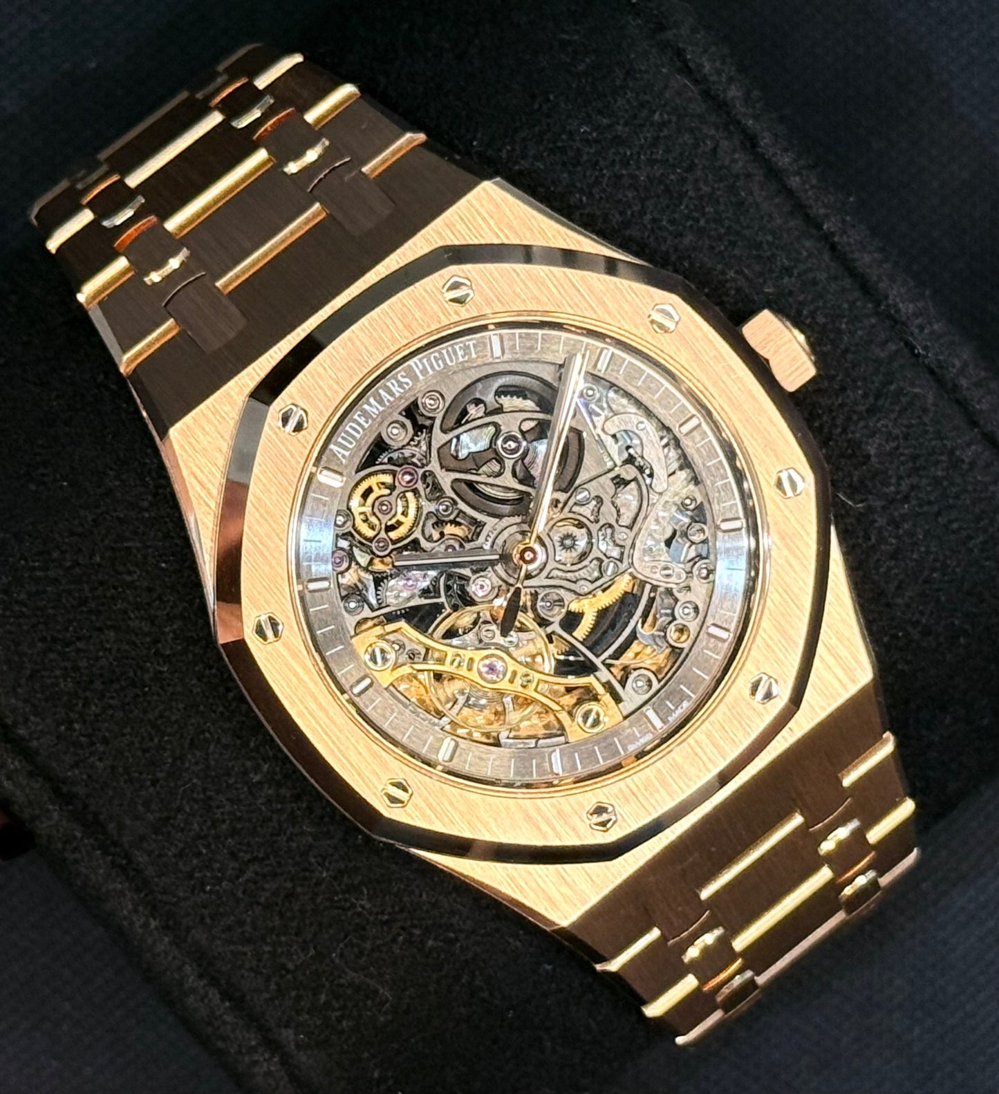 Audemars Piguet Royal Oak Double Balance Wheel Openworked Rose Gold 15407OR.OO.1220OR.01 front left