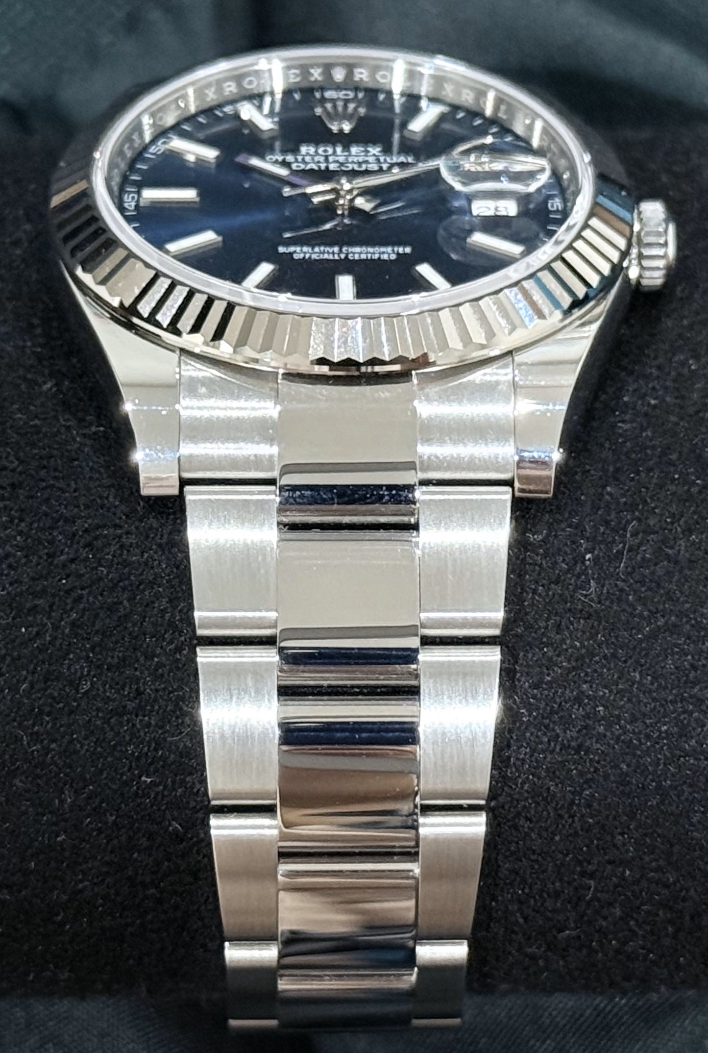 Rolex Datejust 41 Blue Stick Dial Oystersteel 126334 bracelet