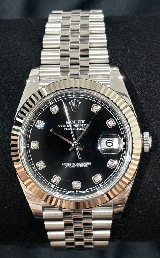 Rolex Datejust 41 Black Diamond Dial Jubilee 126334 front