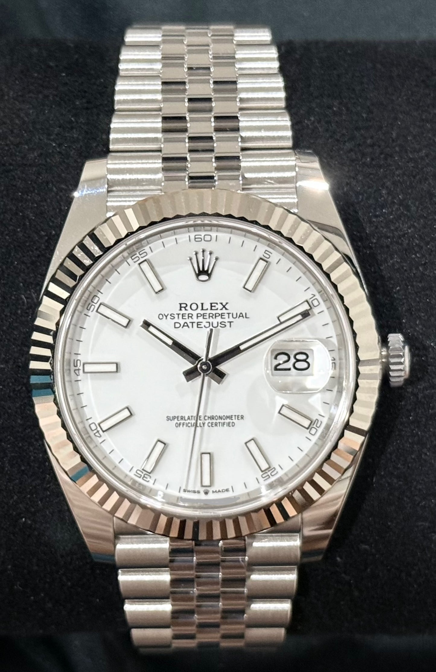 Rolex Datejust 41 White Dial Jubilee 126334 front