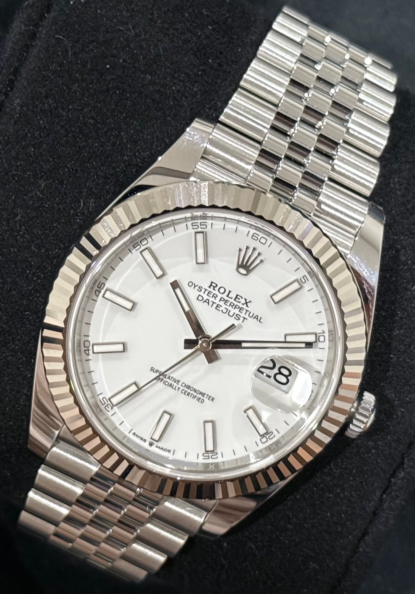 Rolex Datejust 41 White Dial Jubilee 126334 front right