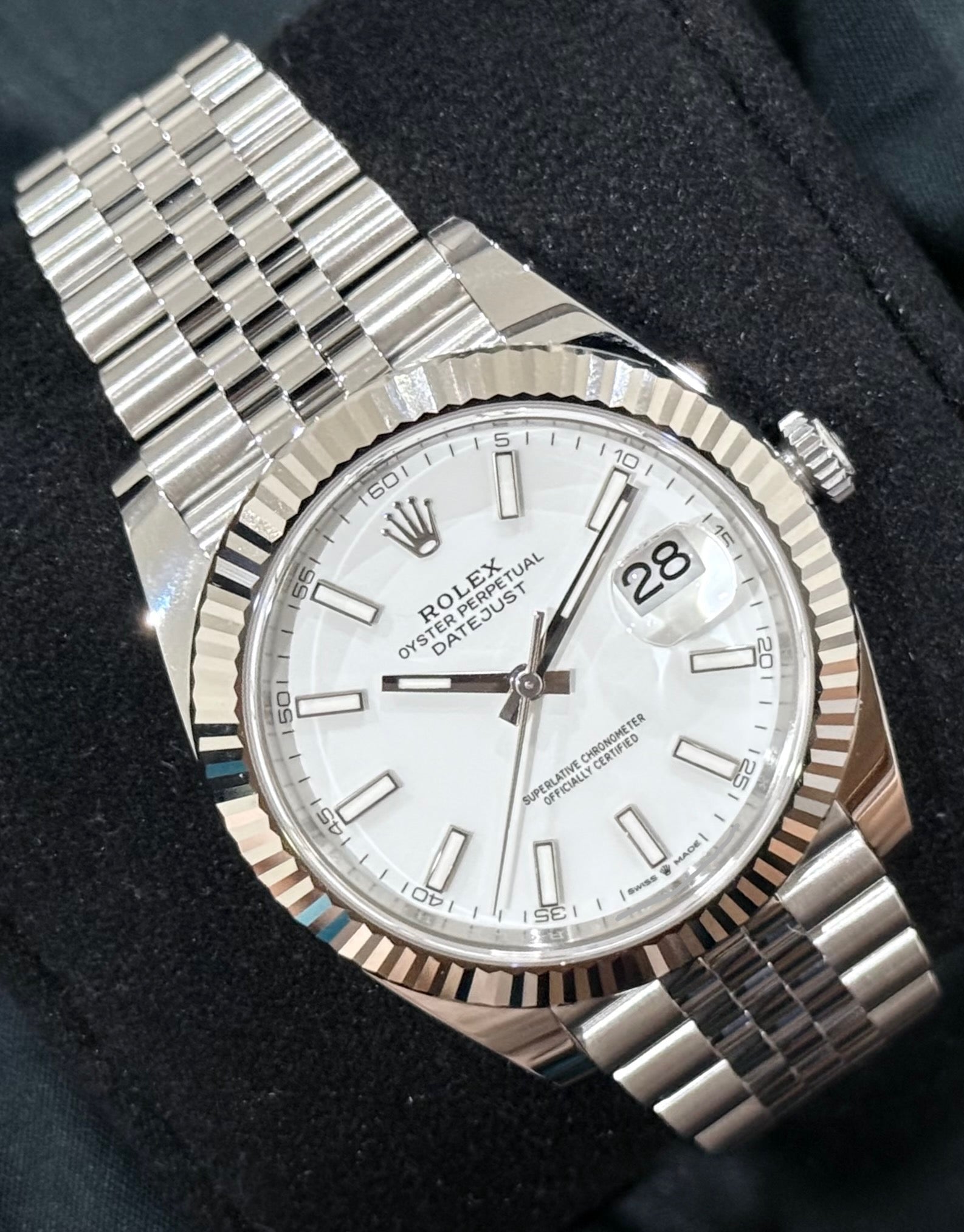 Rolex Datejust 41 White Dial Jubilee 126334 front left
