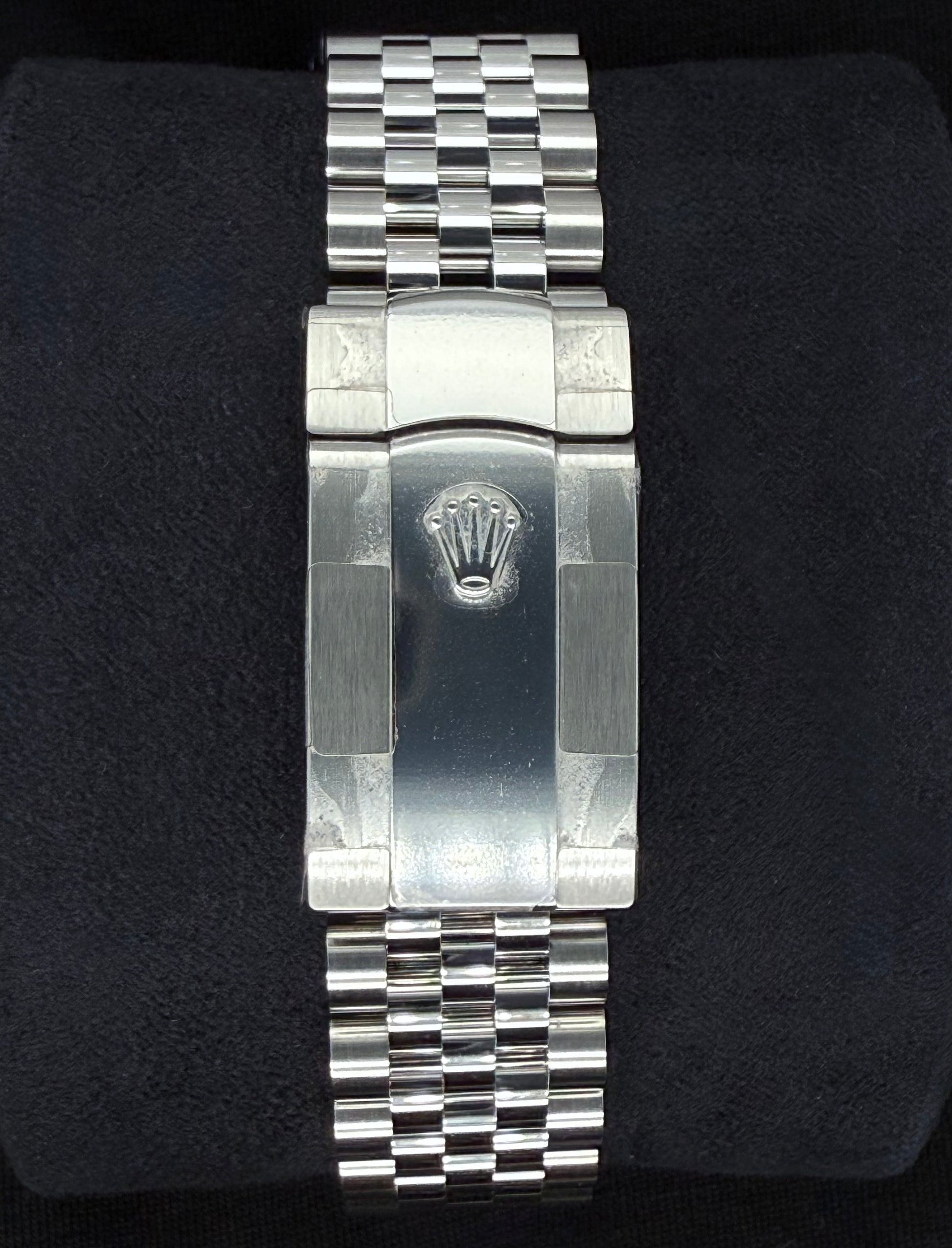 Rolex Datejust 36 Fluted Bezel Stainless Steel Pink Diamond Set Dial - Roman VI and IX Jubilee 126234 clasp