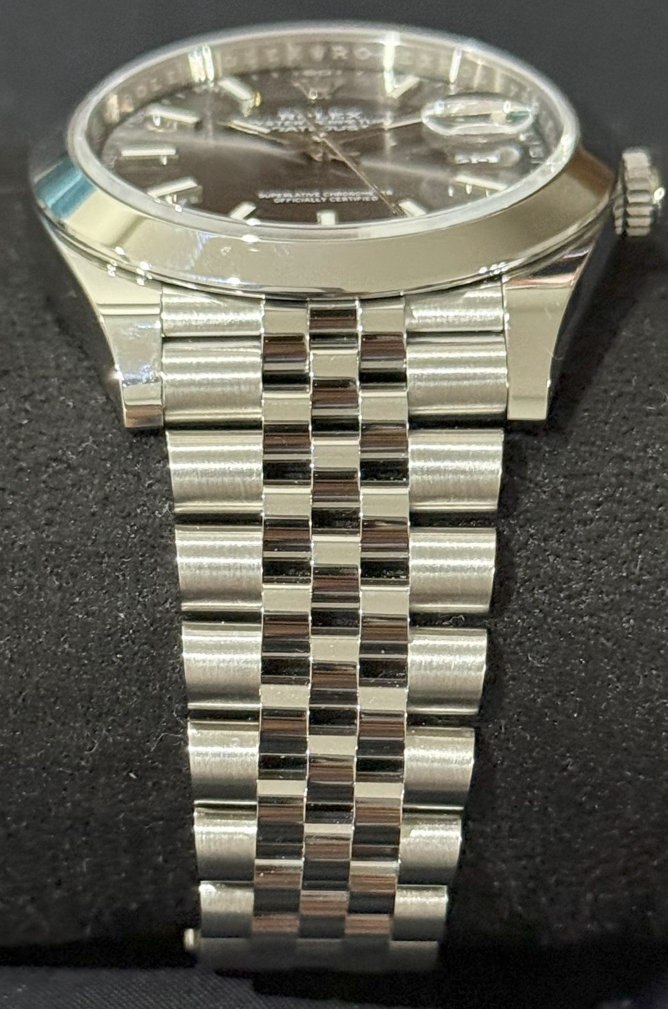 Rolex Datejust 41 Rhodium Grey 'Sticks' Steel Jubilee Smooth 126300 bracelet