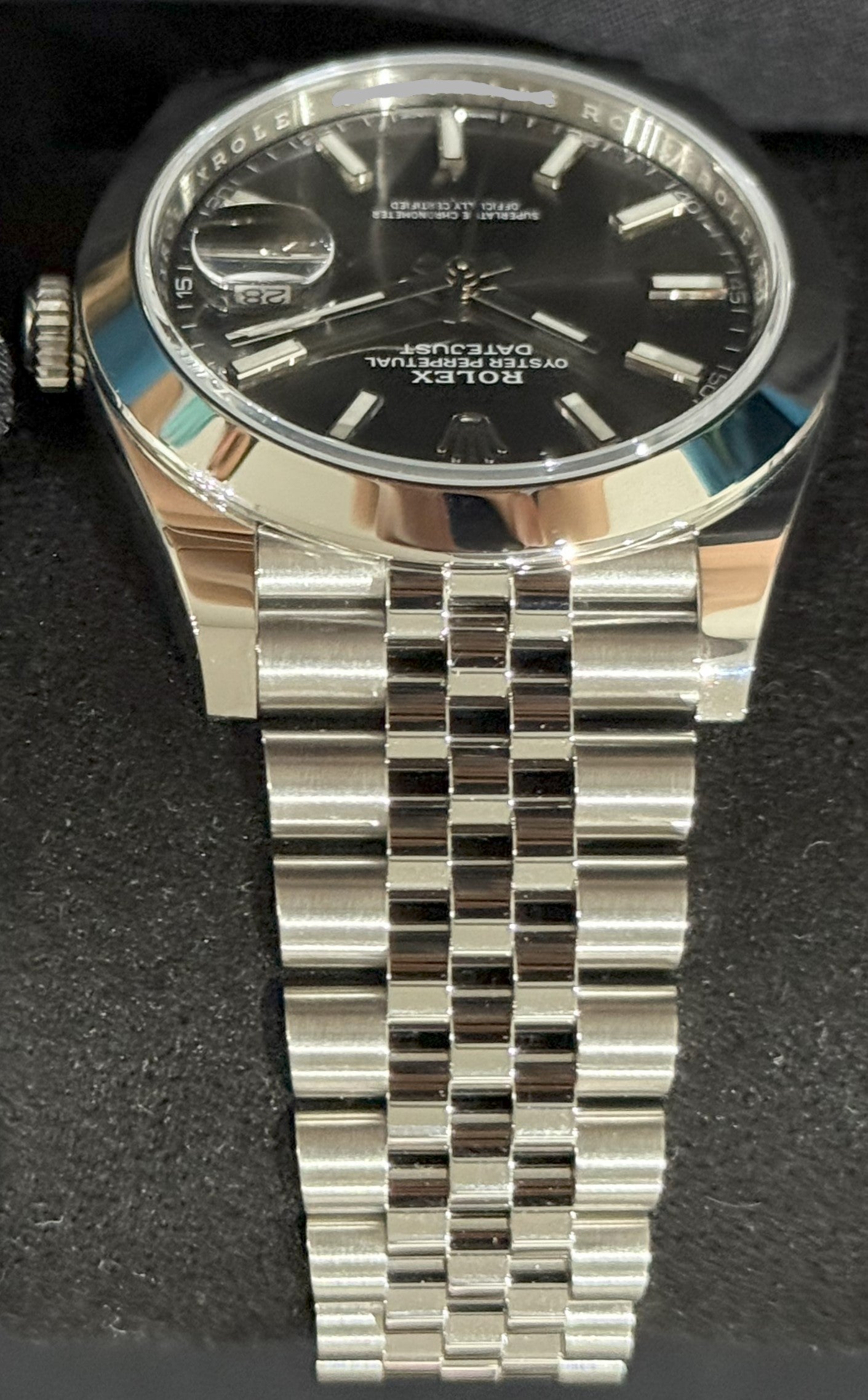 Rolex Datejust 41 Rhodium Grey 'Sticks' Steel Jubilee Smooth 126300 bracelet 2