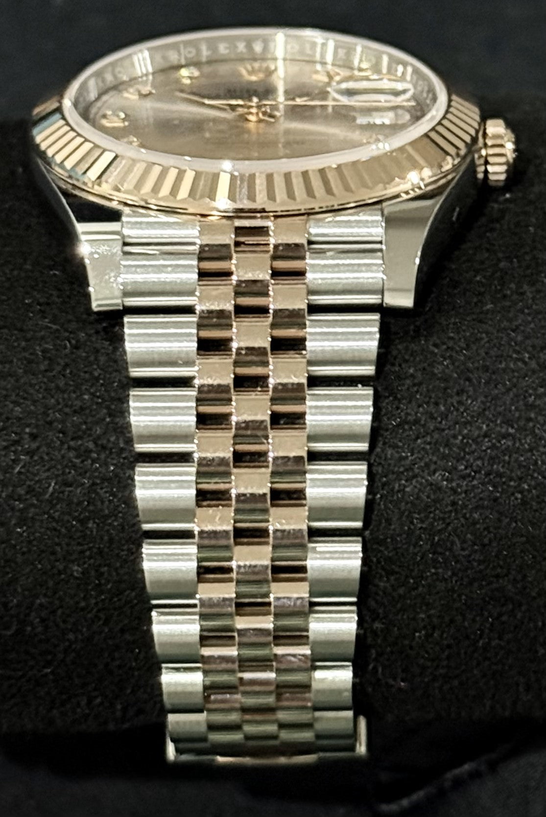 Rolex Datejust 41 Two Tone Everose Gold Sundust Diamond Dial 126331 bracelet