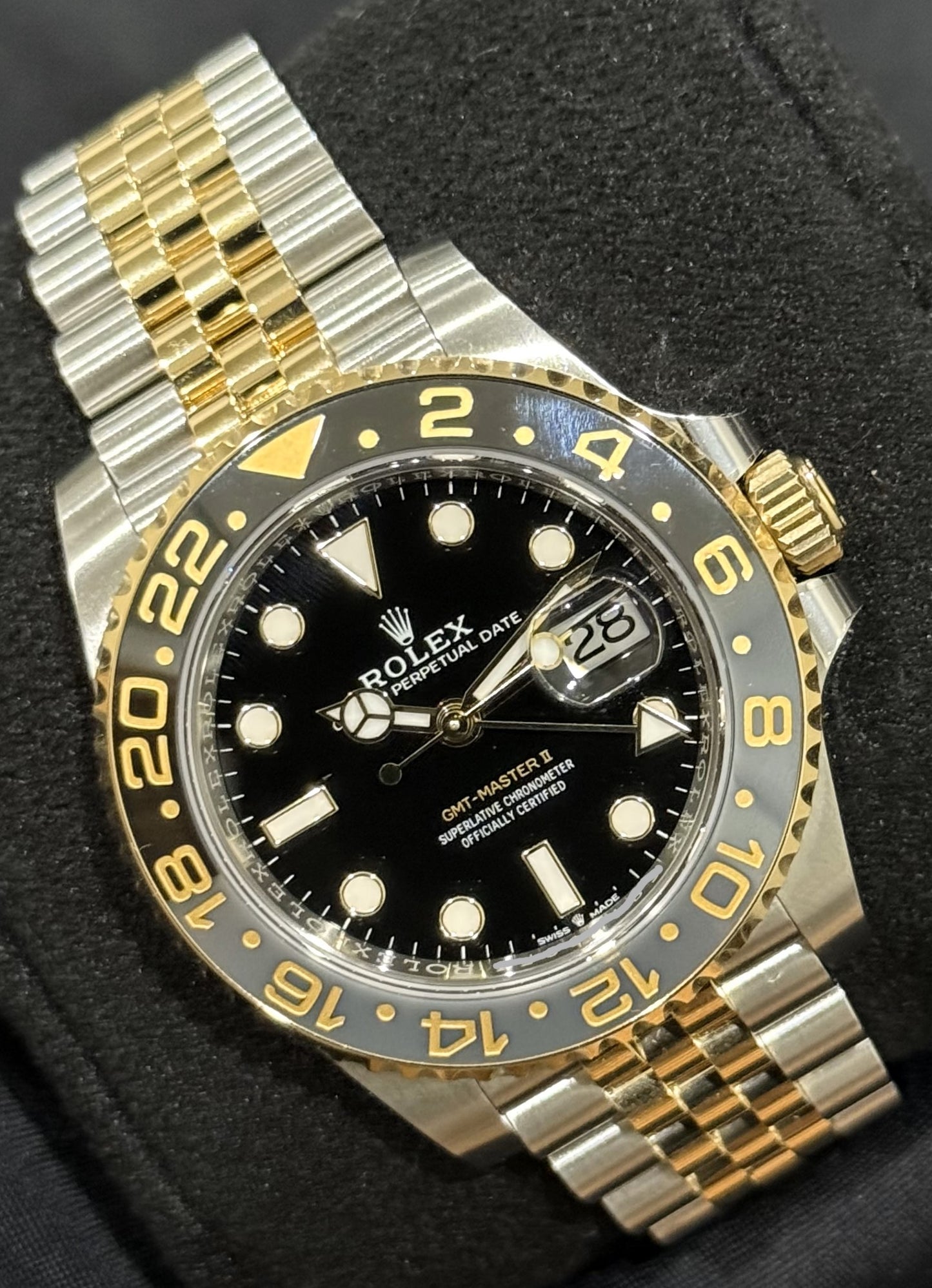 Rolex GMT-Master II 'Zombie' Two Tone Yellow Gold Jubilee 126713GRNR front left