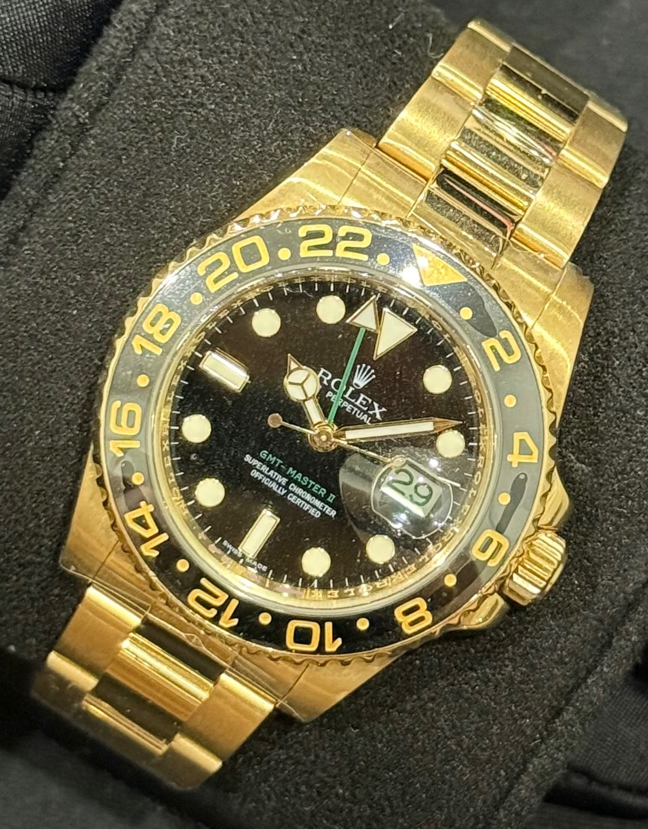 Rolex GMT-Master II 'Green Arrow' Yellow Gold 116718LN | 2008 | 40mm