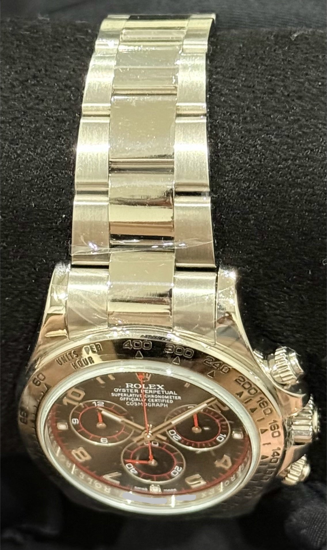 Rolex Daytona Cosmograph Black/Red Racing Arabic Dial White Gold 116509 bracelet 2