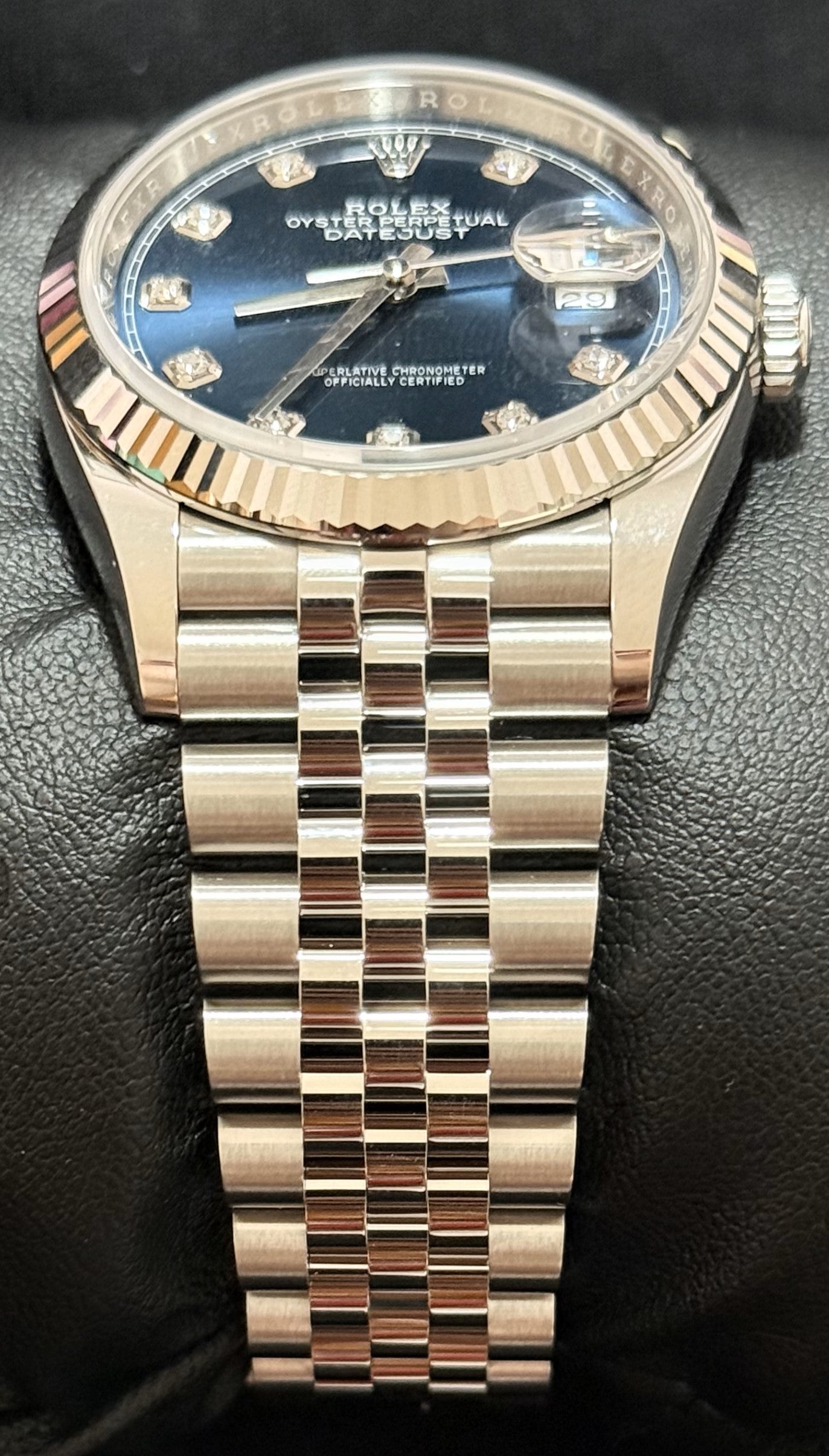 Rolex Datejust 36 Blue Dial with Diamonds Oystersteel Jubilee 126234 band