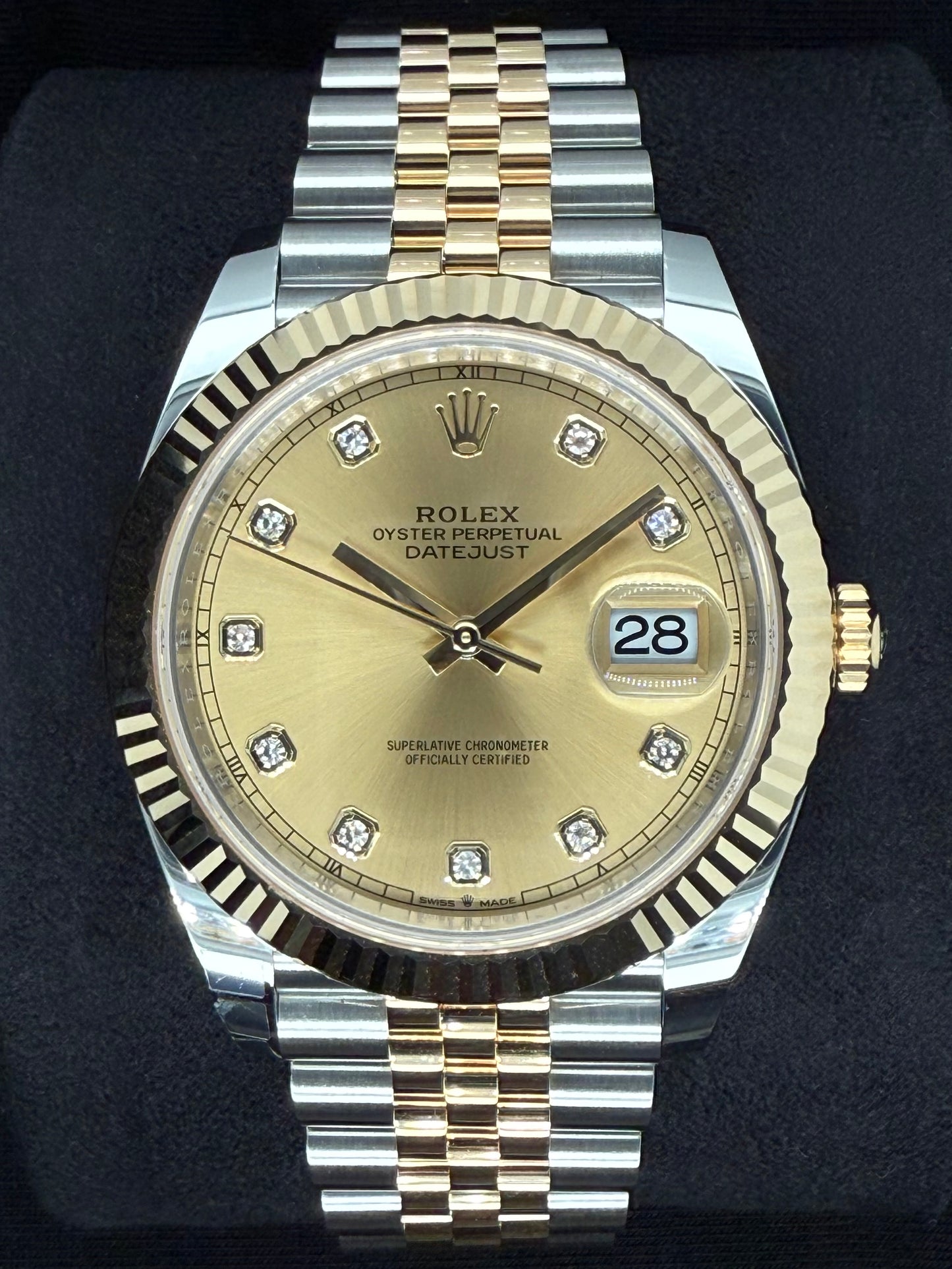 Rolex Datejust 41 Two Tone Yellow Gold Champagne Diamond Dial 126333 | 2025 | 41mm