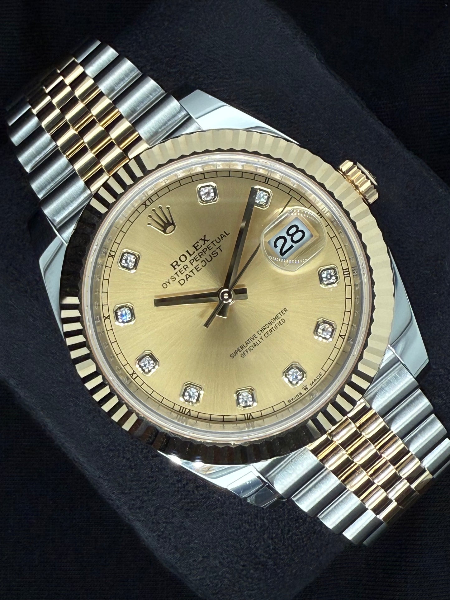 Rolex Datejust 41 Two Tone Yellow Gold Champagne Diamond Dial 126333 | 2025 | 41mm