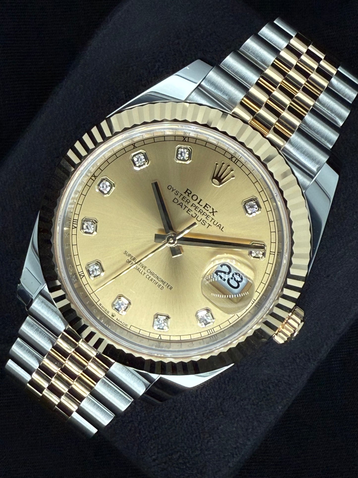 Rolex Datejust 41 Two Tone Yellow Gold Champagne Diamond Dial 126333 | 2025 | 41mm