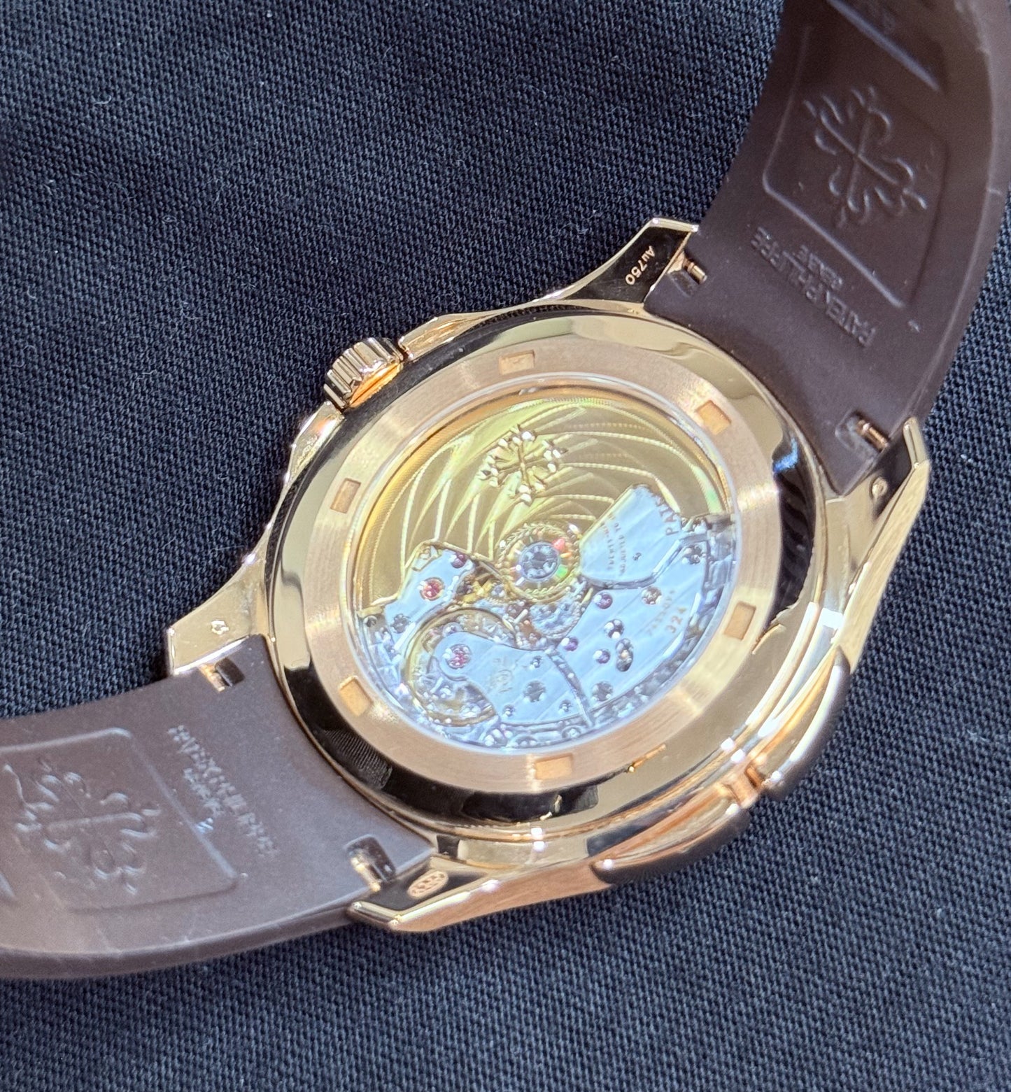 Patek Philippe Aquanaut Rose Gold Travel Time Brown Dial 5164R-001 back