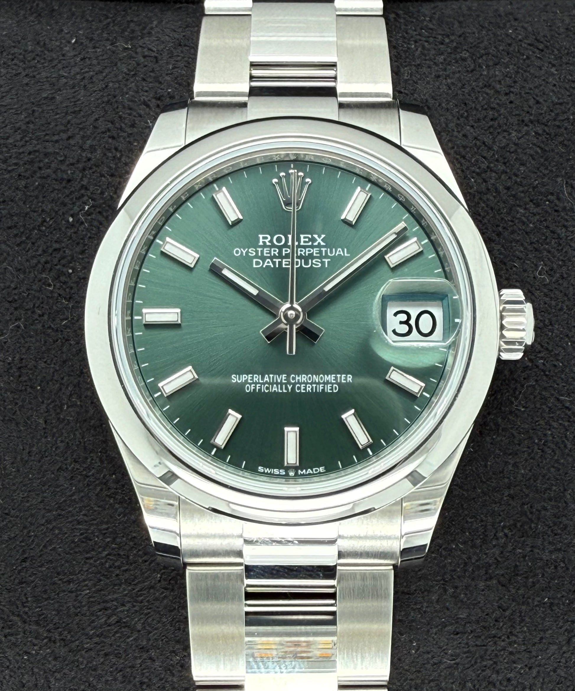 Rolex Datejust 31 Mint Green Sticks Dial 278240 front