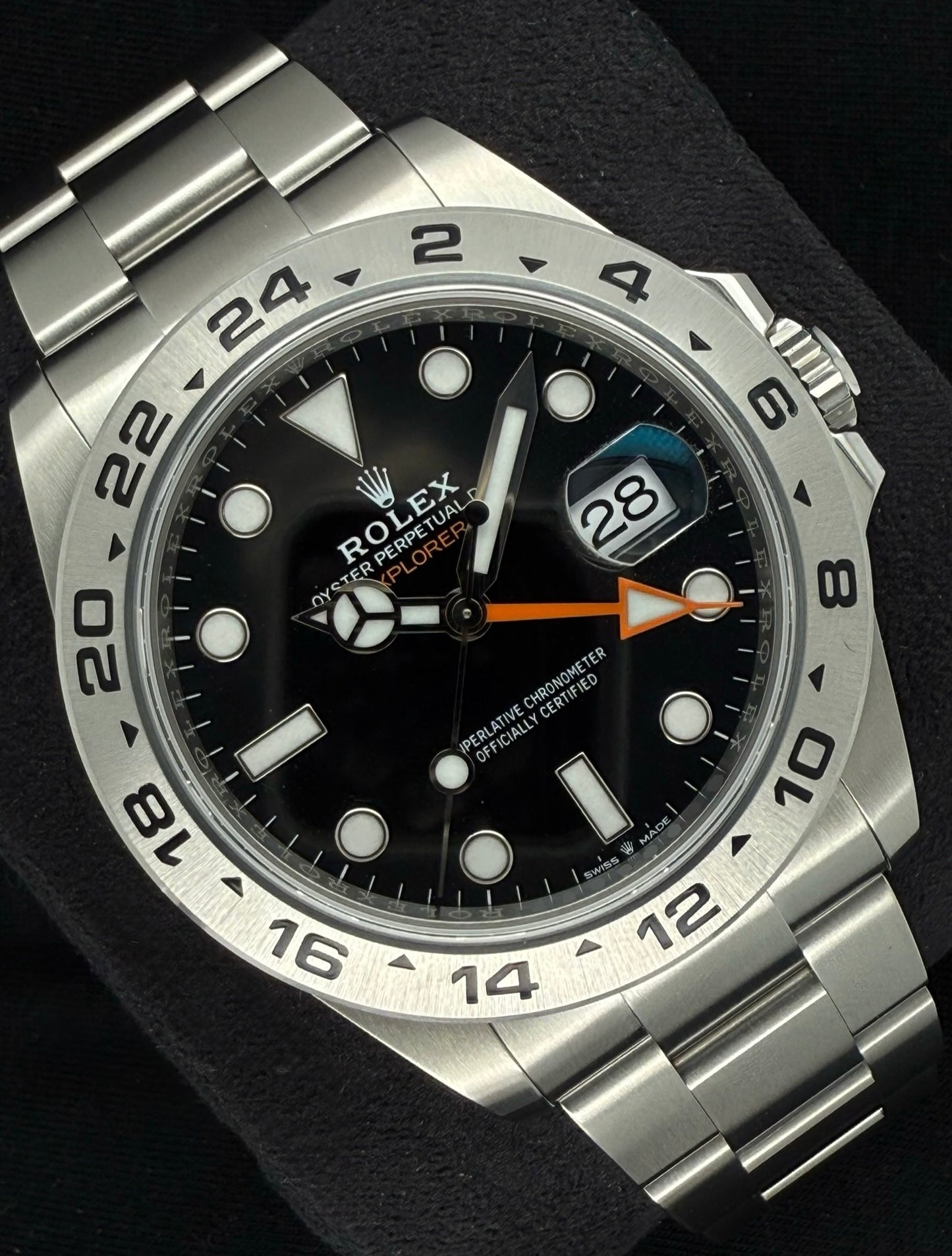 Rolex Explorer II Black Dial Oyster Stainless Steel 226570 front left