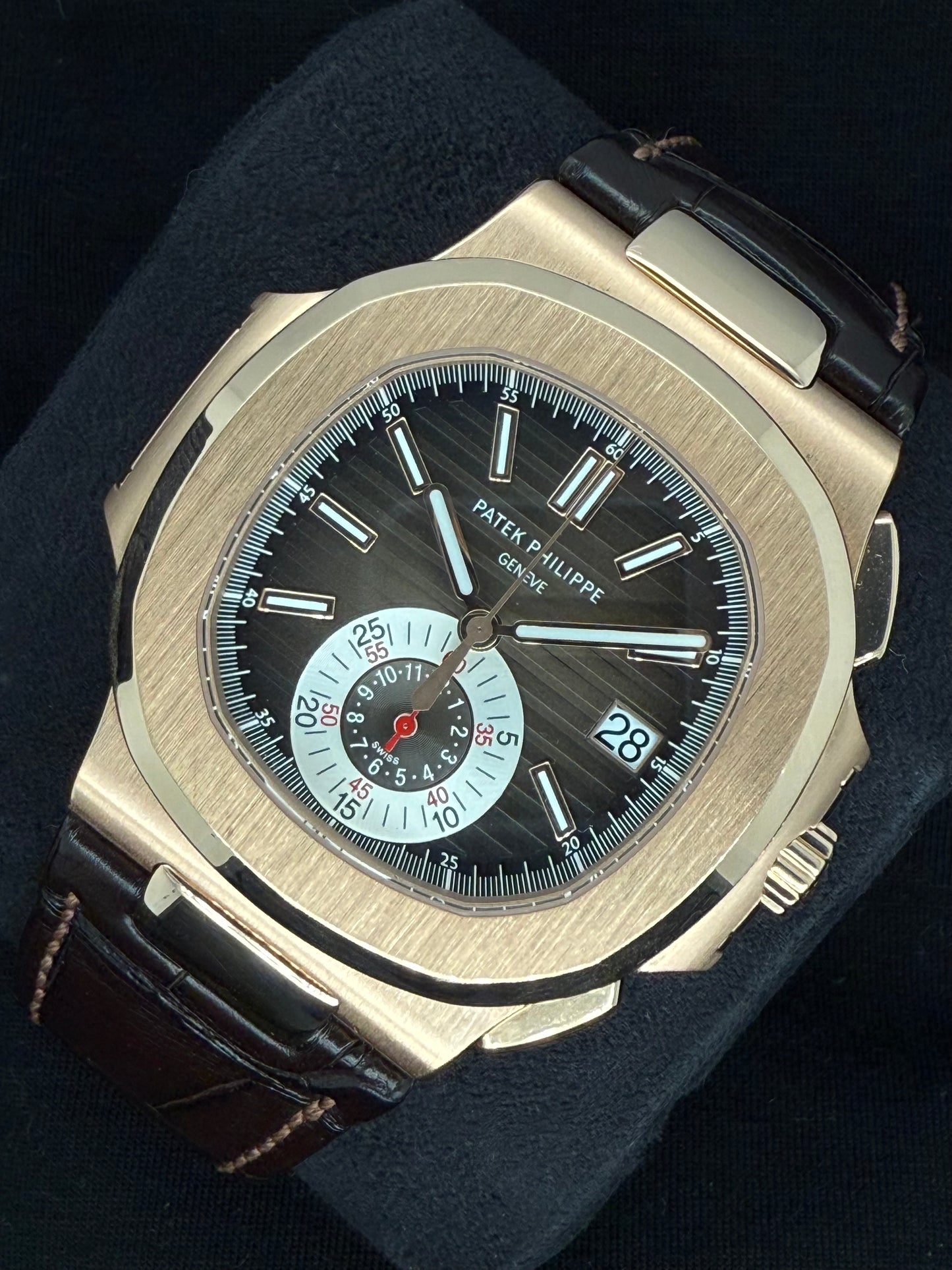 Patek Philippe Nautilus 18ct Rose Gold Brown Dial 5980R-001 right